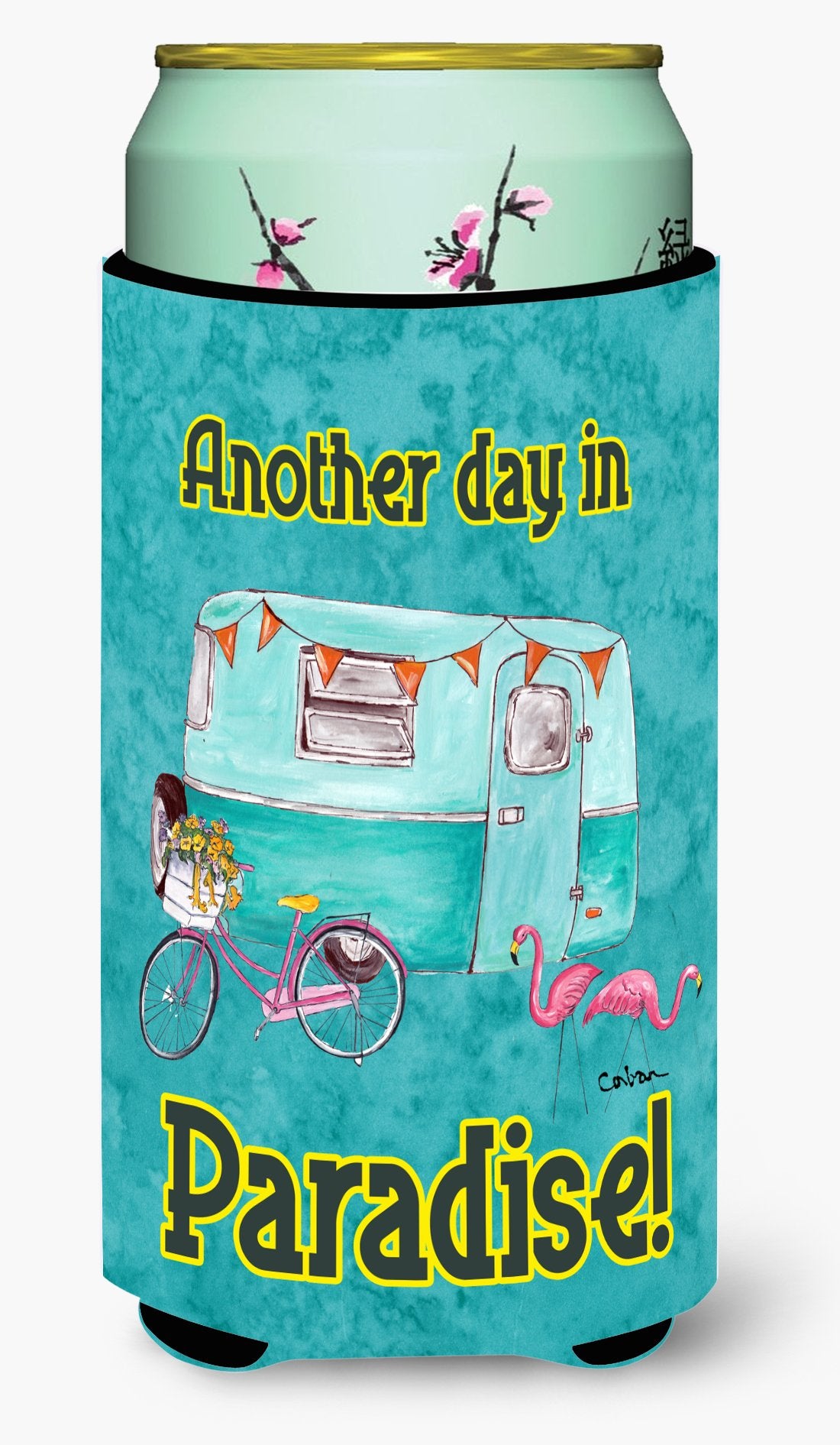 Caroline'S Treasures 8758Tbc Another Day In Paradise Tall Boy Hugger Can Cooler Sleeve Hugger Machine Washable Drink Sleeve Hugg