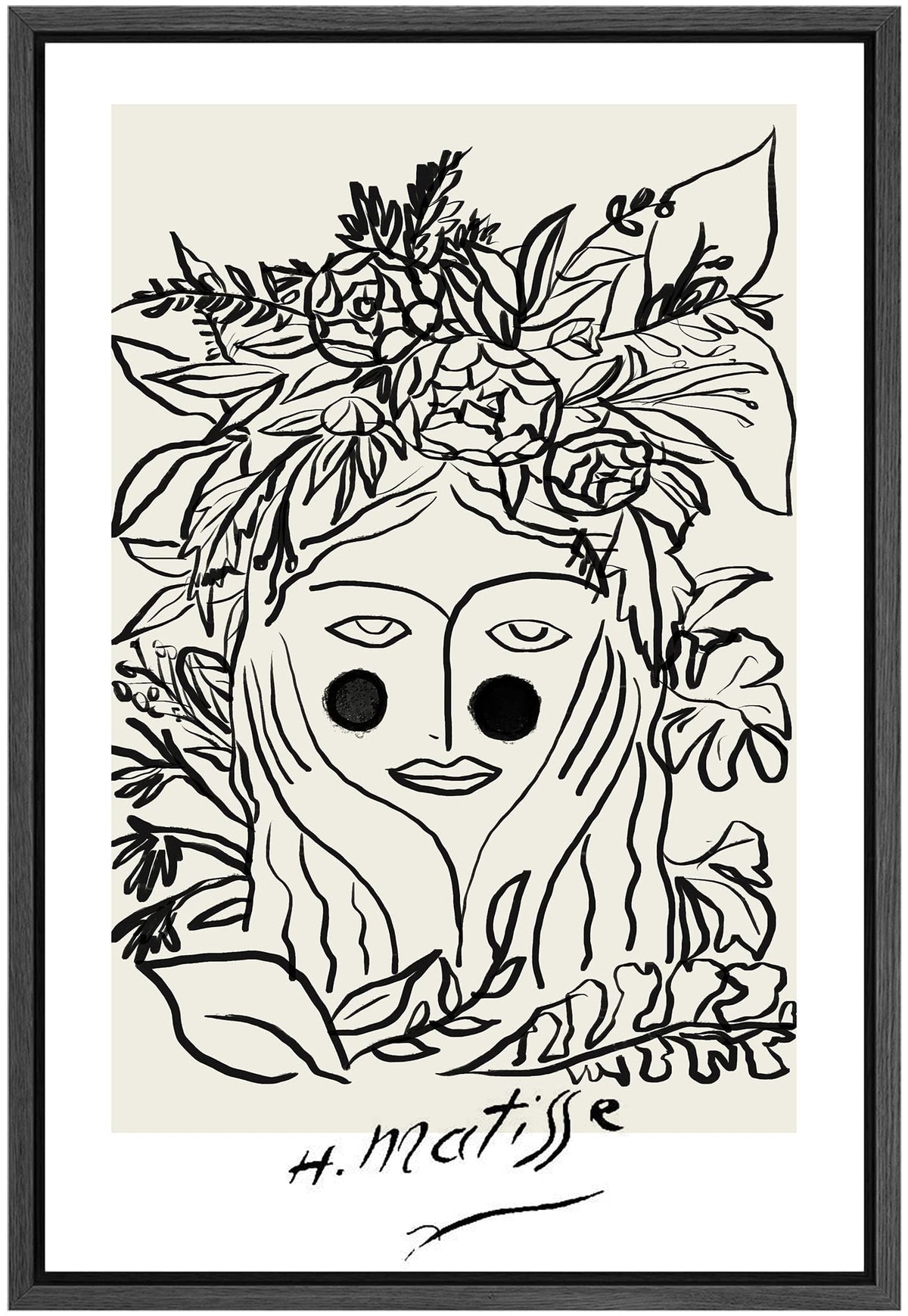 Signleader Framed Canvas Print Wall Art Matisse Floral Nature Woman Portrait Abstract Shapes Illustrations Modern Art Decorative