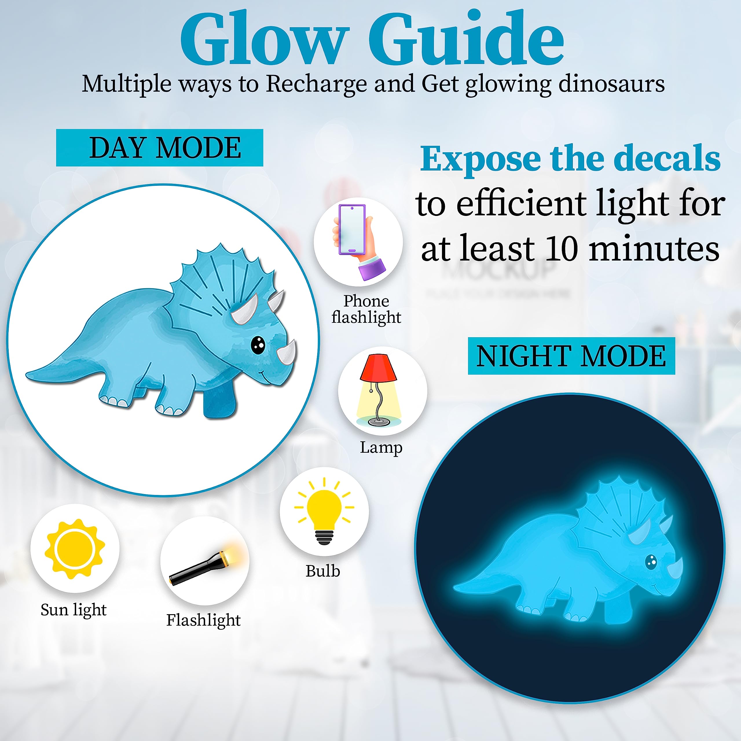 Dinosaur Room Decor Glow in The Dark Dinosaur Wall Decals for Boys Bedroom  Kids Wall Stickers Birthday Christmas Gift for Toddler. Dino Wall Decals for Nursery Room Dinosaur Toys