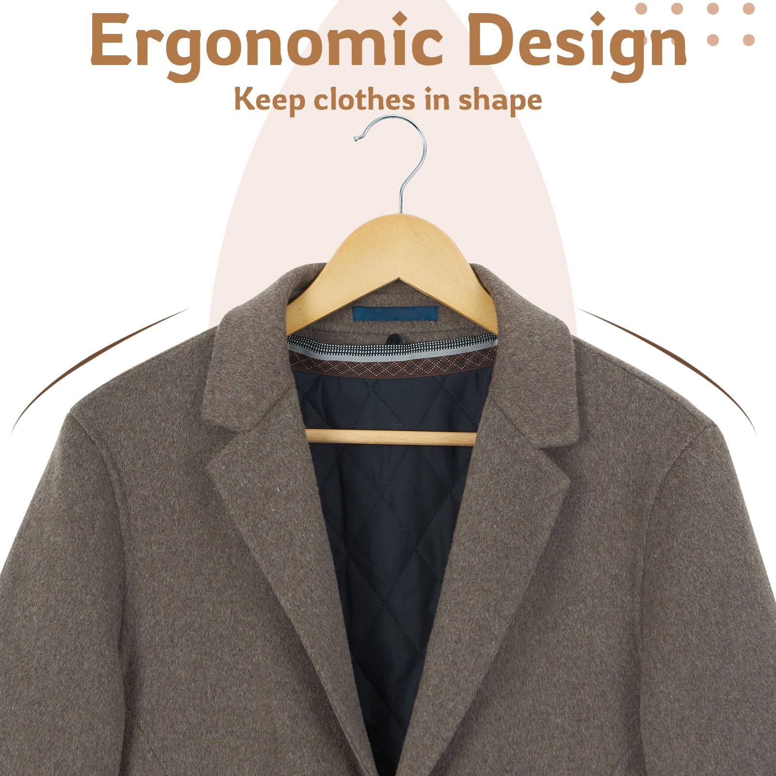 ELONG HOME Wooden Hangers  20 Pack Wood Hangers with Extra Smooth Finish  Precisely Cut Notches and Chrome Swivel Hook  Wooden Clothes Hangers for Shirt Suit Jacket Dress