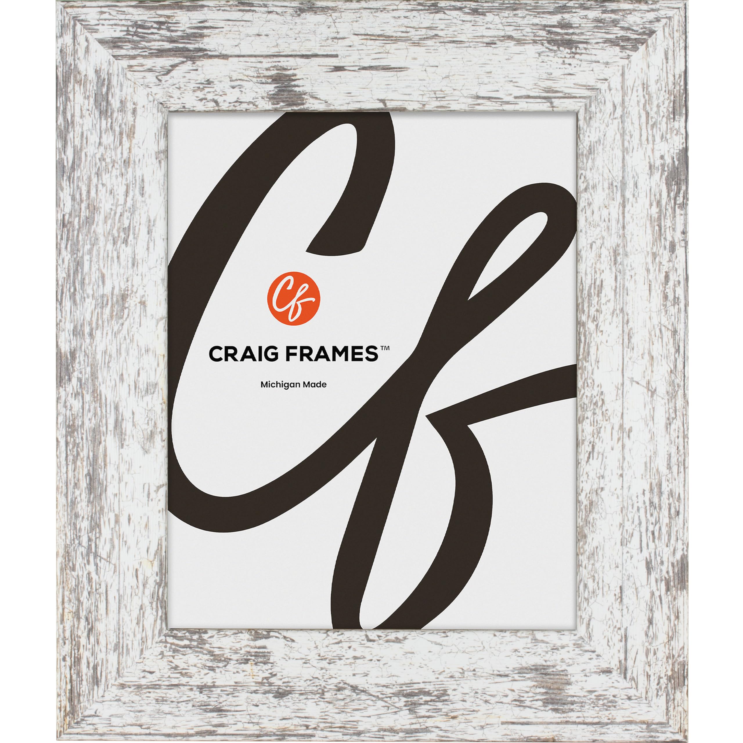 Craig Frames American Barn, 23x31 Picture Frame, Faux Barnwood, White