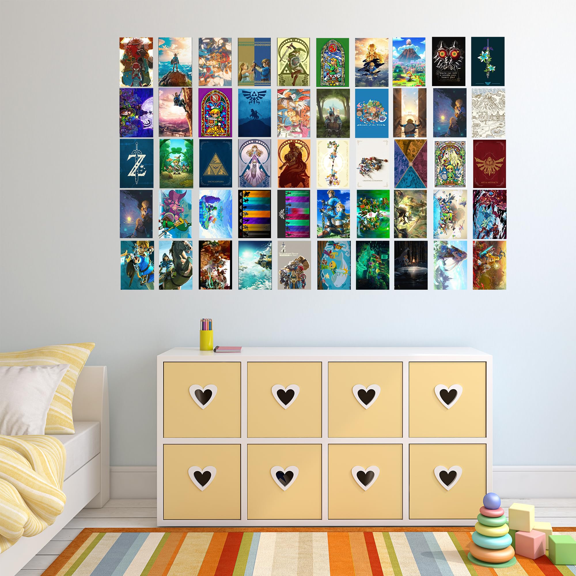 Pounchi Adventure Game Poster Wall Collage Set (50 Pcs 4 X 6 Inch With Glue Dots) Hd Aesthetic Posters Prints Of Cartoon Artwork