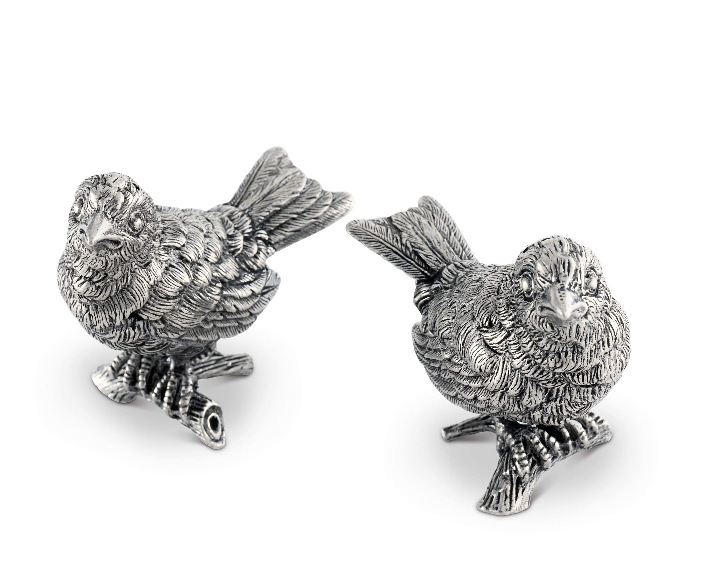 Vagabond House Pewter Song Birds Salt & Pepper Shakers Set Spring Song Bird Table S/P 3 Inch Tall