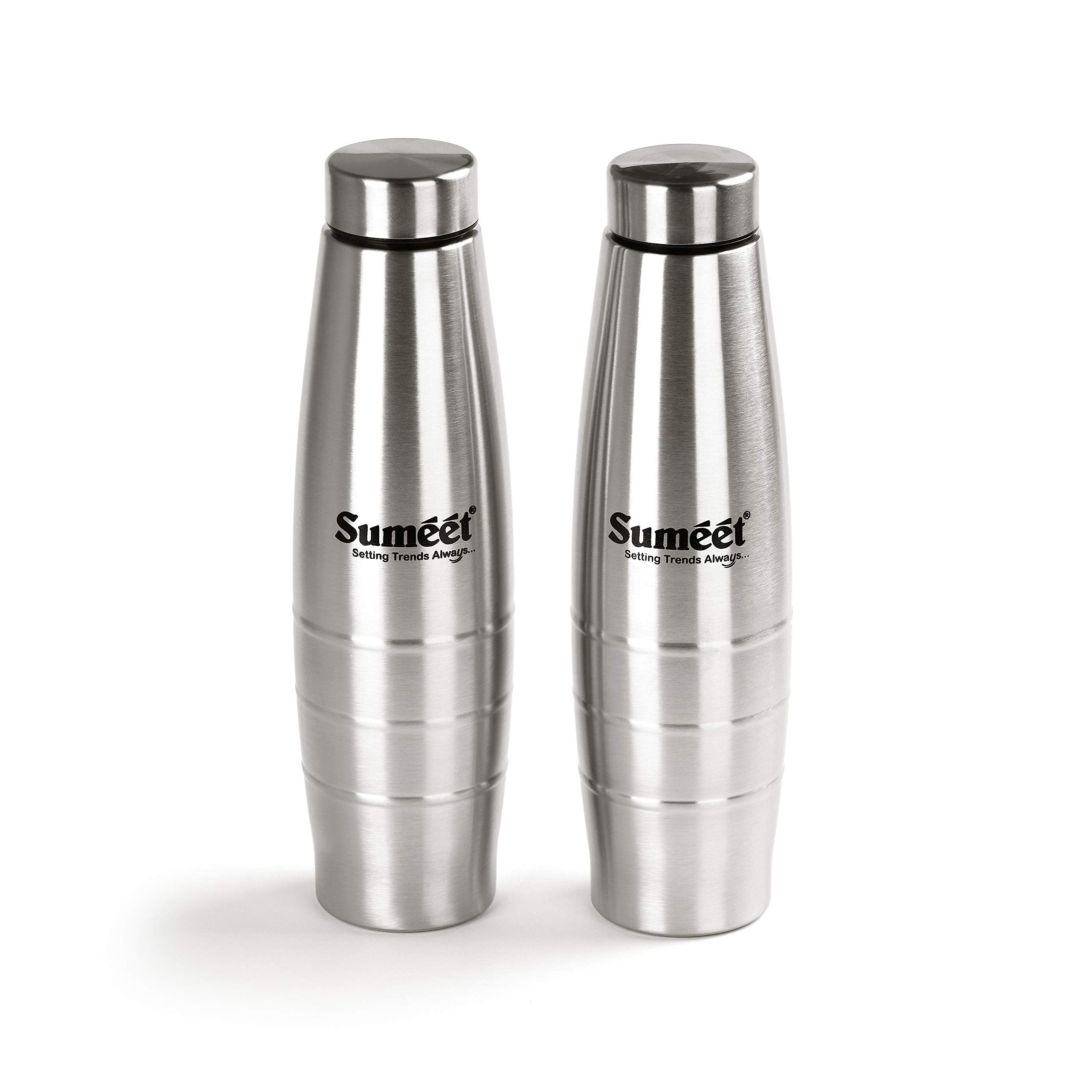 Sumeet Ovatus Stainless Steel Leak-Proof Water Bottle Fridge Bottle - 1000ML - (Set of 2)