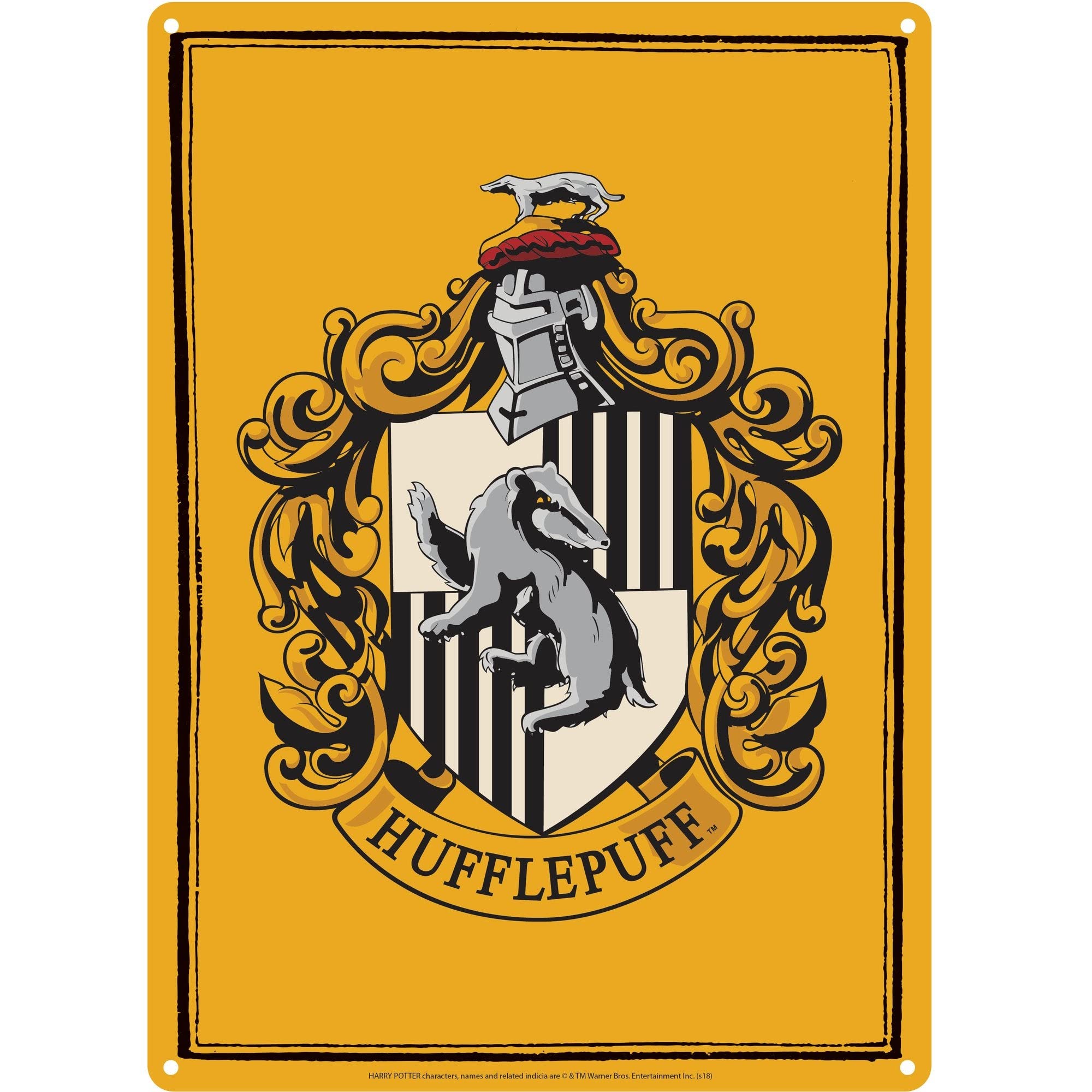 Half Moon Bay | Harry Potter Wall Art | Hufflepuff Crest Tin Signs | Harry Potter Posters For Bedroom | Harry Potter Bedroom Dec