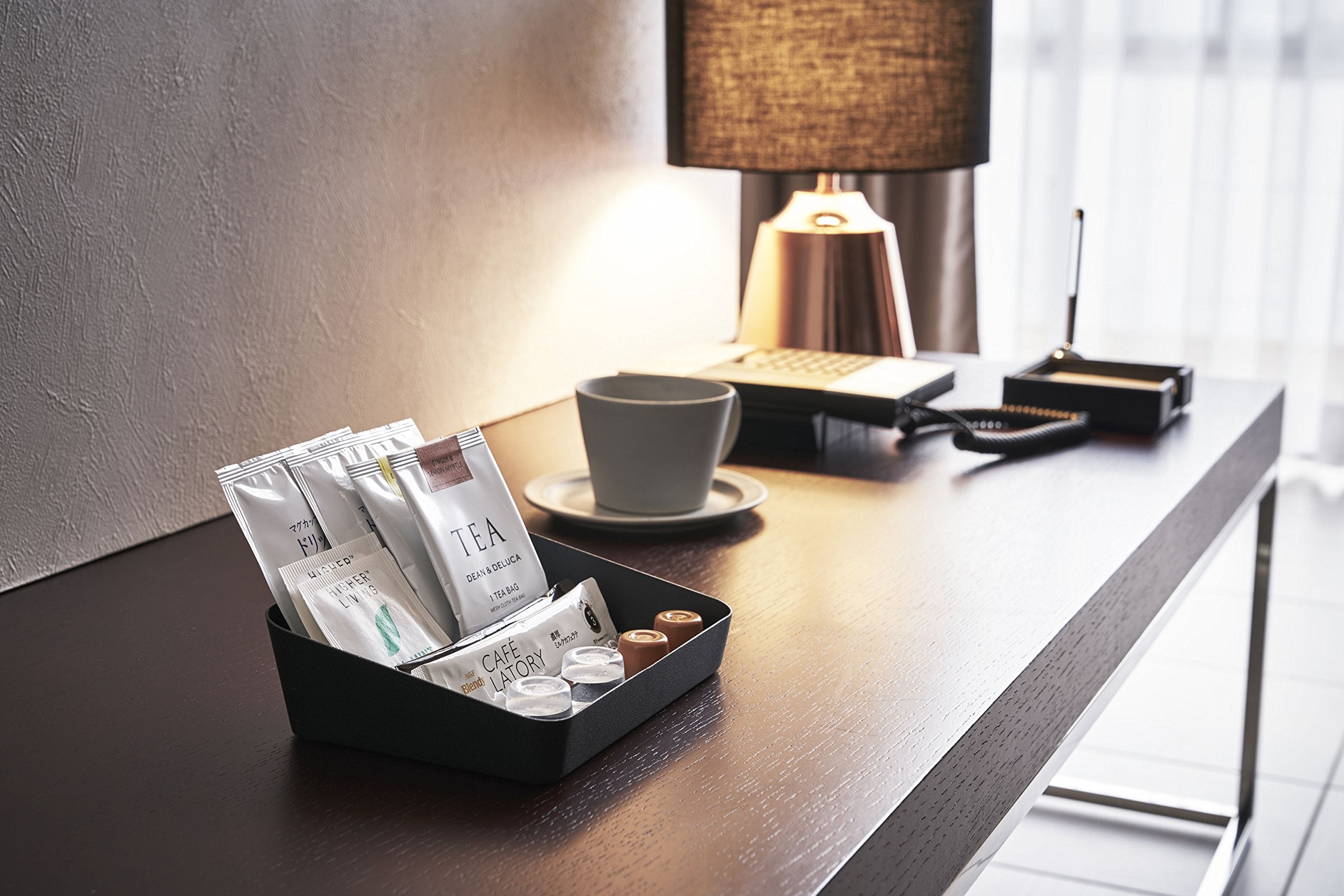 Yamazaki Home Tower Amenity Tray Wide S Black, Medium