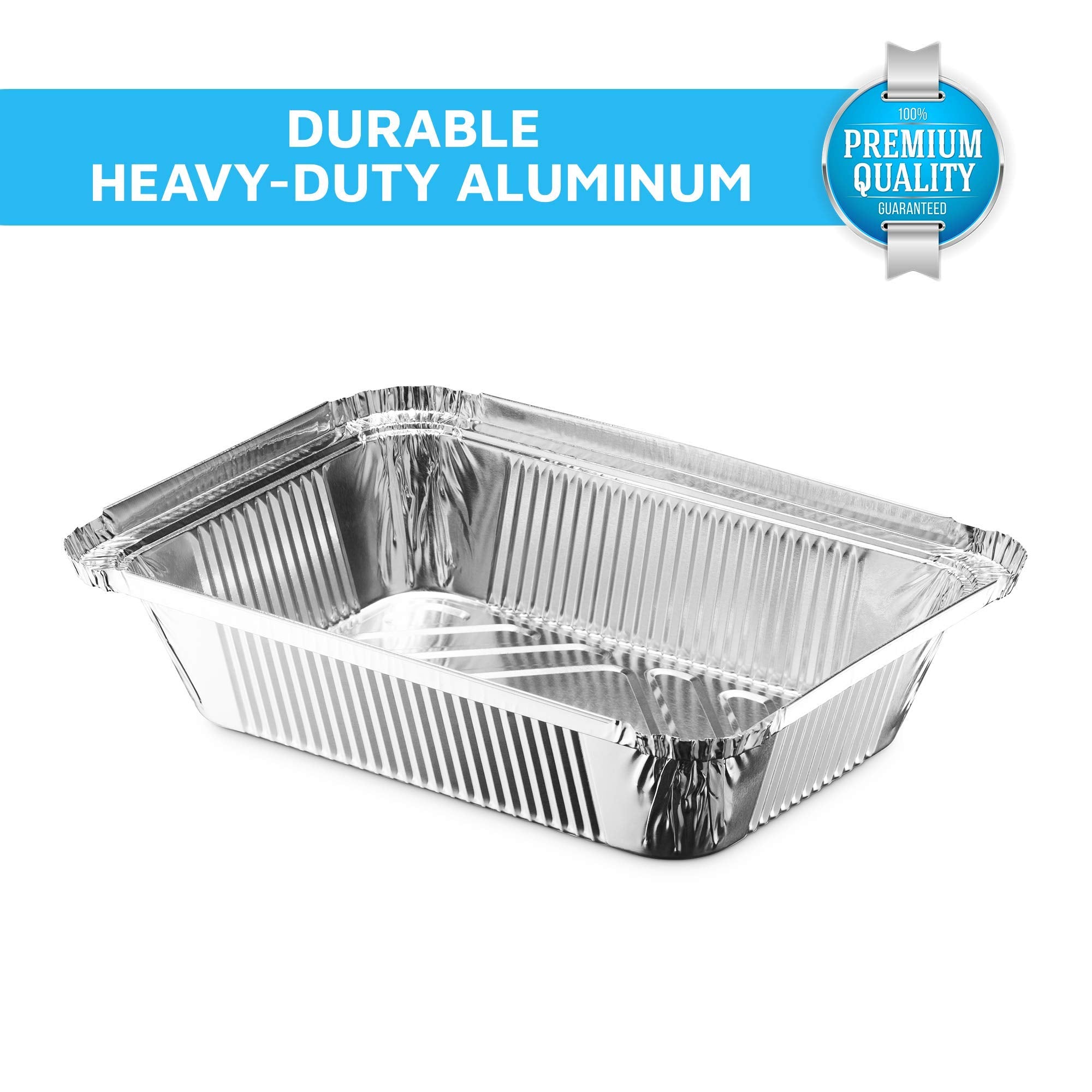 Montopack Disposable Takeout Pans With Clear Lids | 2Lb Capacity Aluminum Foil Food Drip Container With Strong Seal For Freshnes