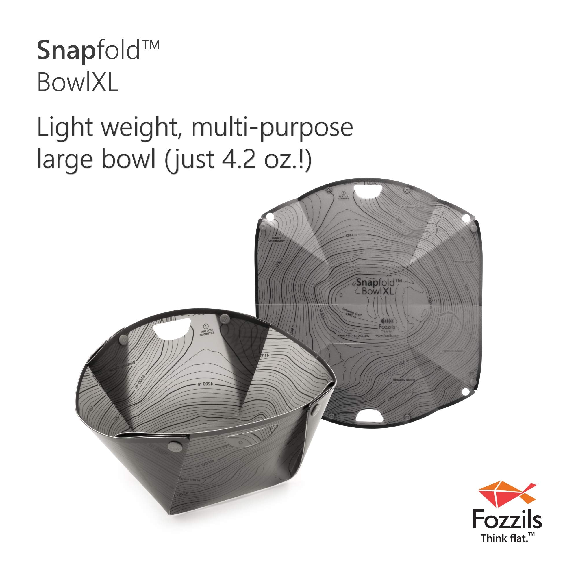 Fozzils Plastic Snapfold Bowl Xl (Grey)