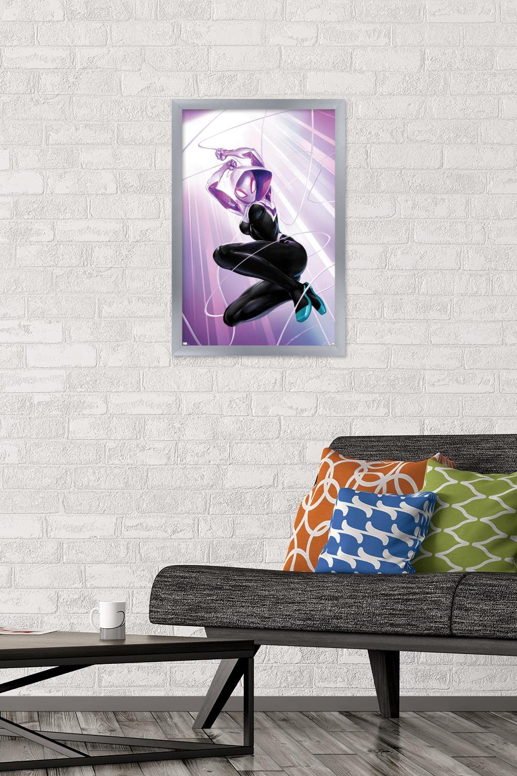 Trends International Marvel Comics - Ghost Spider - Ghost Spider #1 Wall Poster, 14.72'' X 22.37'', Silver Framed Version