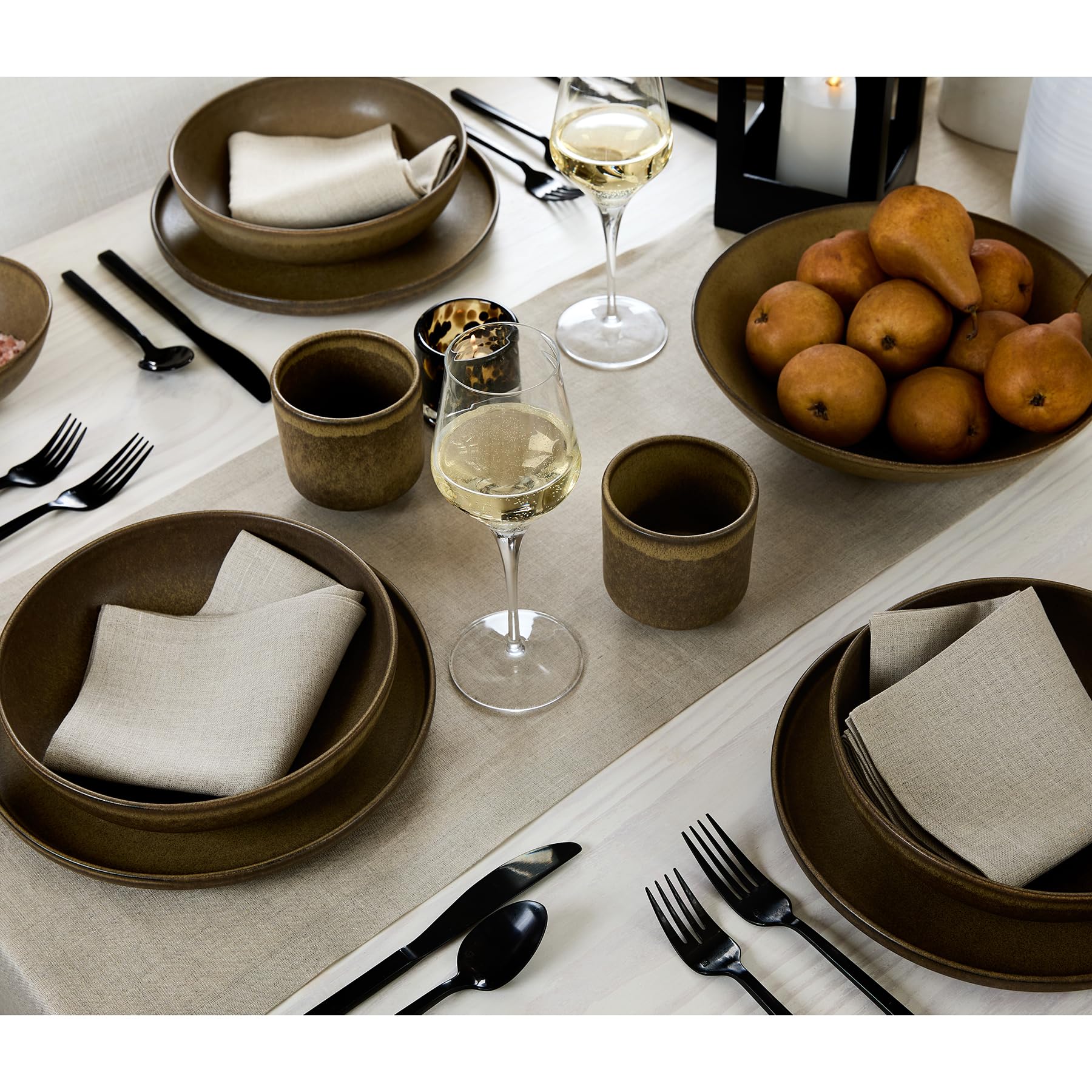 Solino Home Linen Natural Table Runner 144 Inches Long - 100% Pure Linen Extra Long Table Runner 14 x 144 Inch for Fall, Autumn,