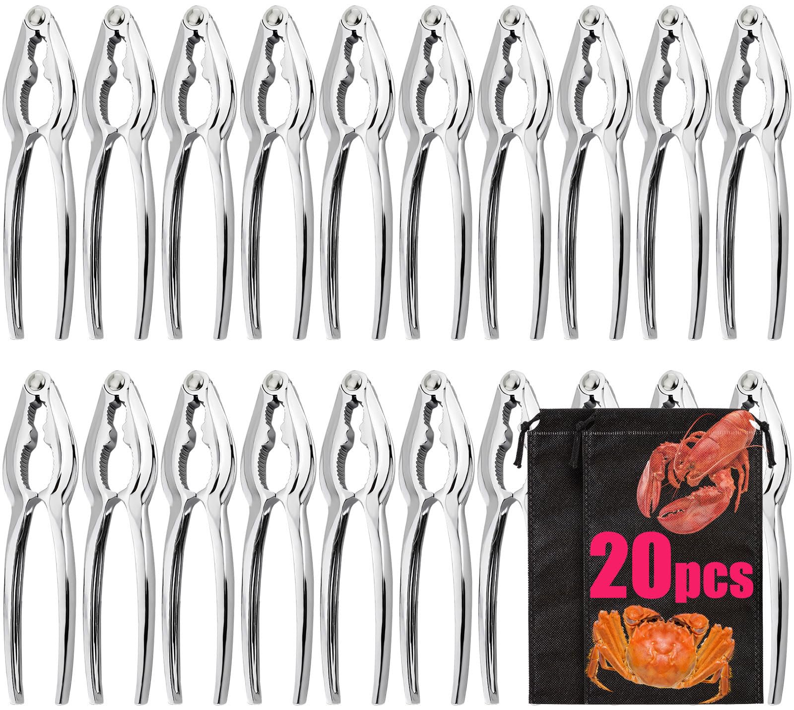 20 Pack Crab Crackers And Tools, Lobster Crackers, Nut Cracker Set For Cracker Legs, Heavy Duty Seafood Tools Kit, Home Kitchen