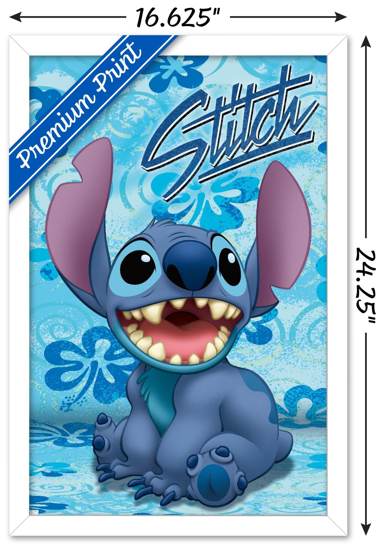 Trends International Disney Lilo And Stitch - Sitting Wall Poster, 14.72'' X 22.37'', White Framed Version