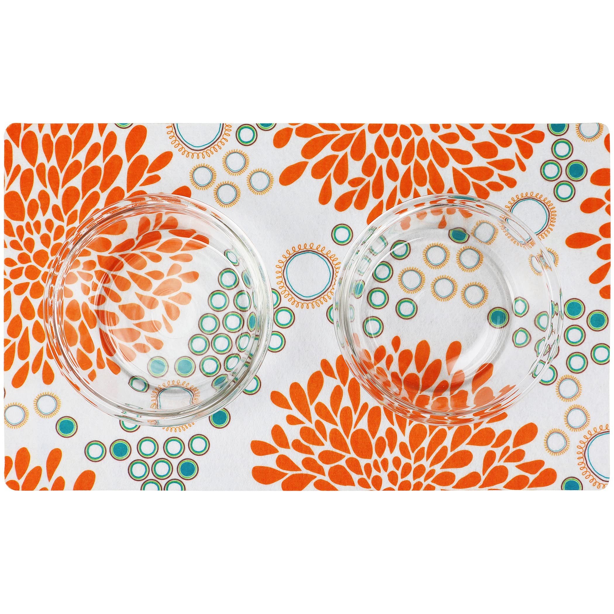 Drymate Pet Bowl Placemat, Dog  Cat Food Feeding Mat - Absorbent Fabric, Waterproof Backing, Slip-Resistant - Machine Washabledu