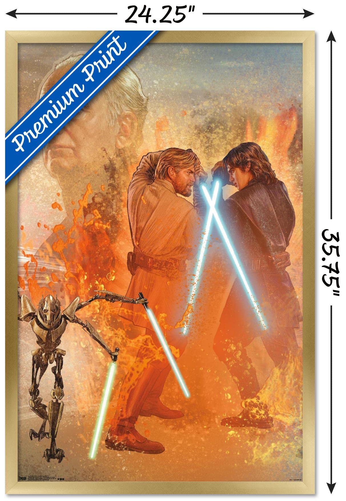 Trends International Star Wars: Revenge Of The Sith - Celebration Mural Wall Poster, 22.375'' X 34'', Gold Framed Version