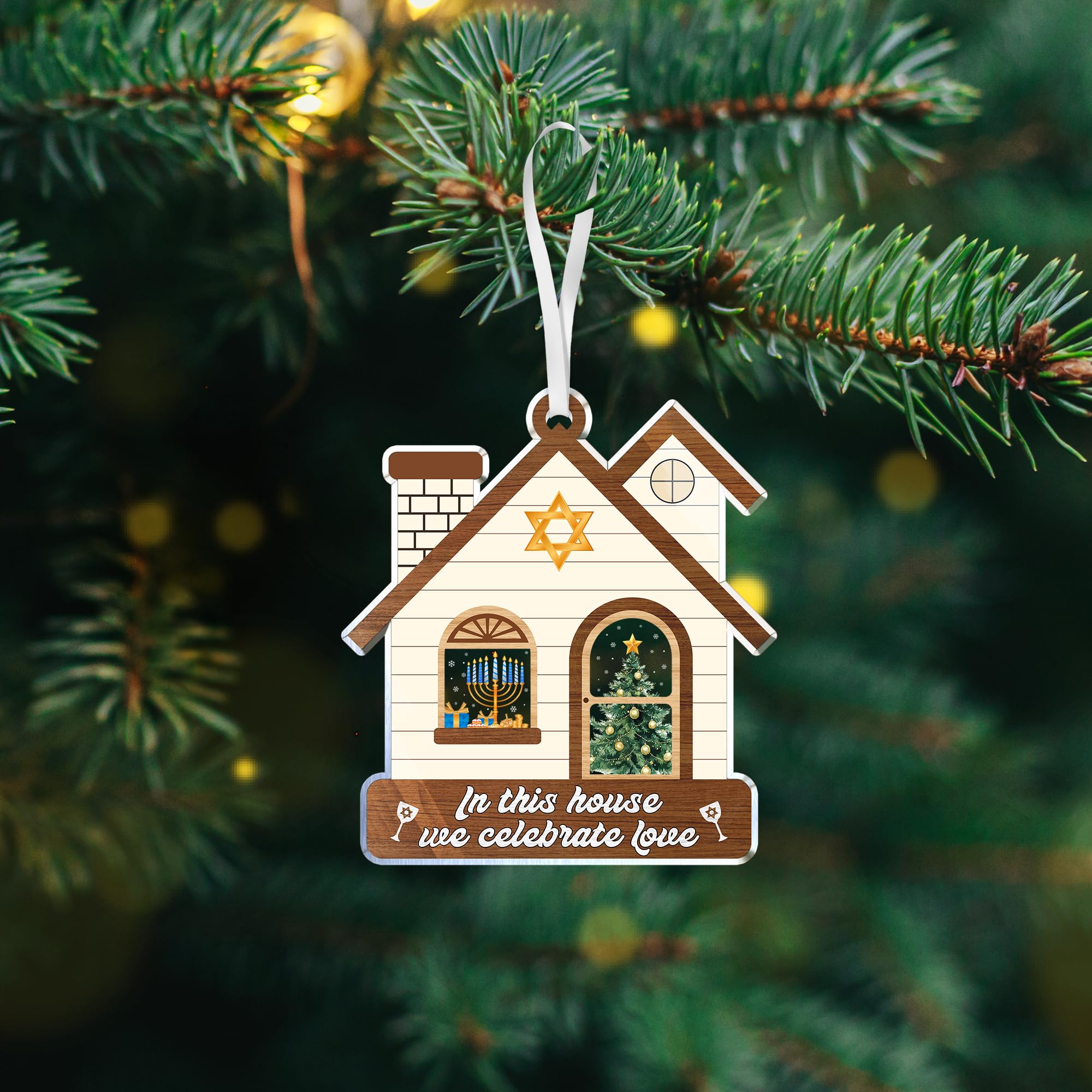 HEXMOZ Hanukkah Gifts - Hanukkah Ornaments for Tree, Jewish Ornaments, Chanukkah Christmas Ornament - Jewish for Women, Men, Adu