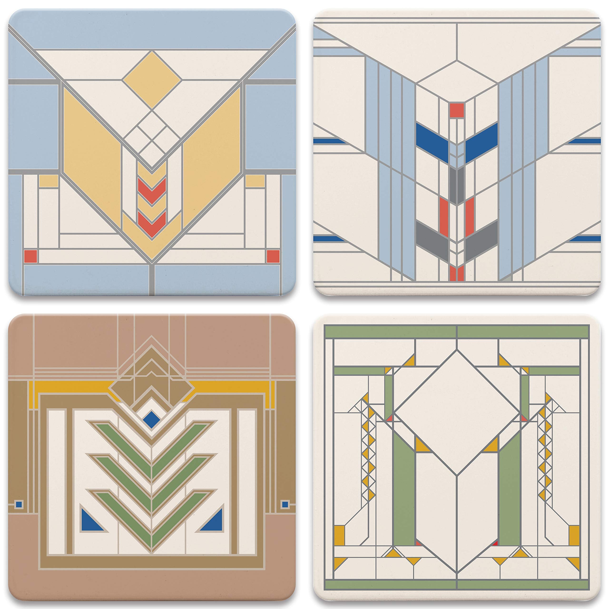 Frank Lloyd Wright Chevron Designs Set Of 4 Coasters