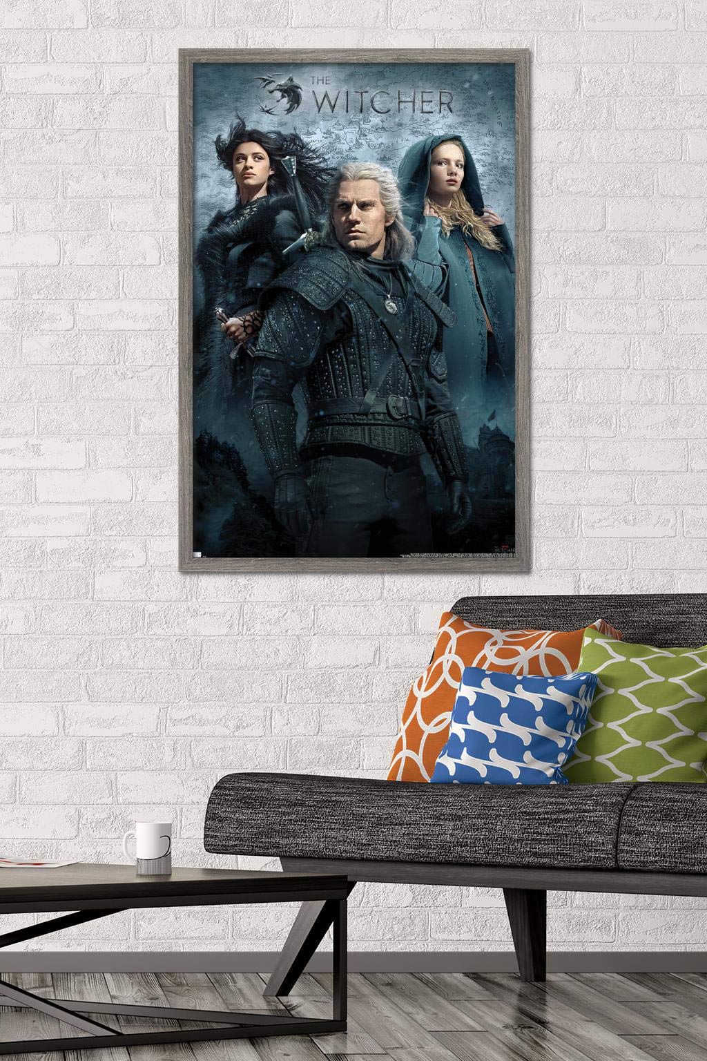 Trends International Netflix The Witcher - Key Art Wall Poster, 22.375'' X 34'', Barnwood Framed Version