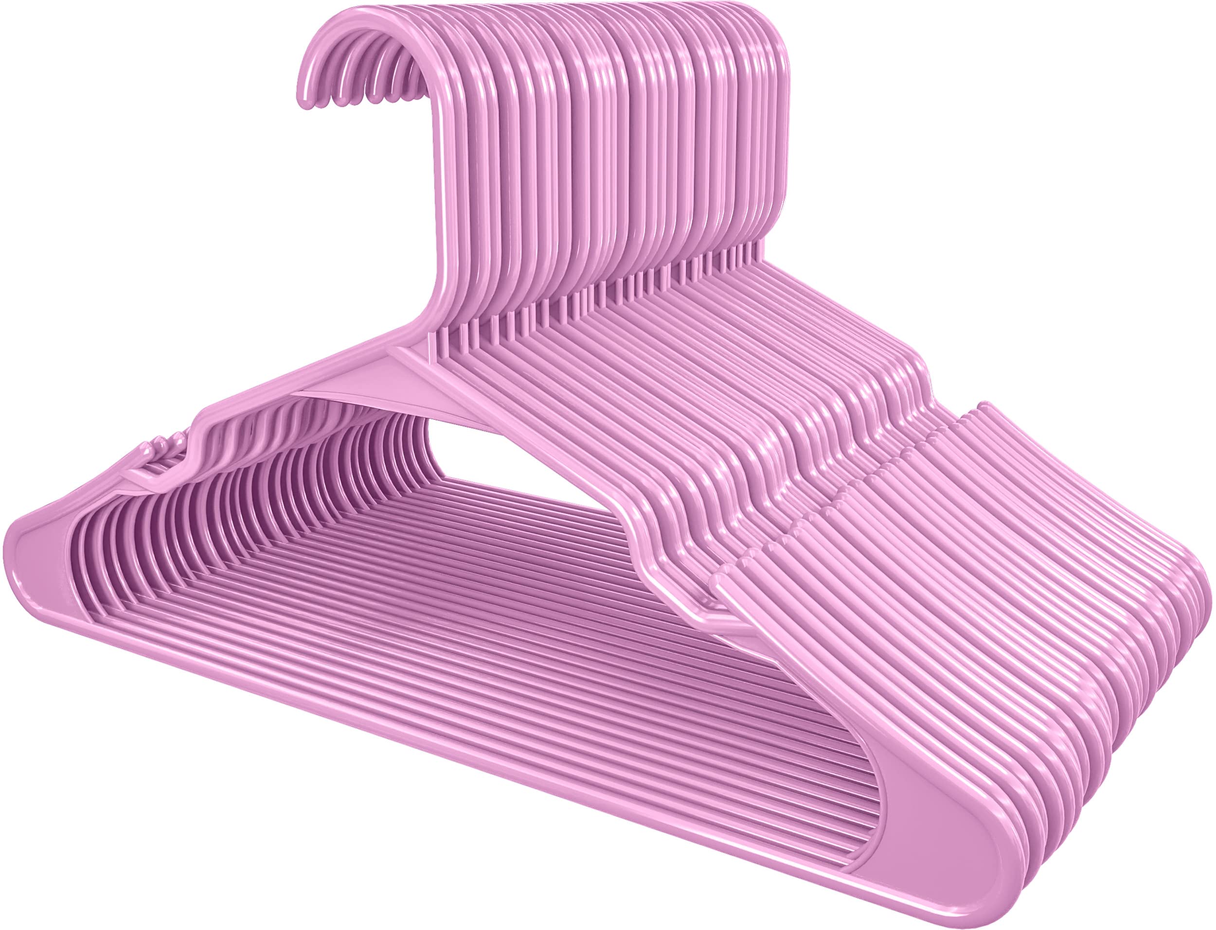 Utopia Home Clothes Hangers 50 Pack - Plastic Hangers Space Saving - Durable Coat Hanger With Shoulder Grooves (Pink)