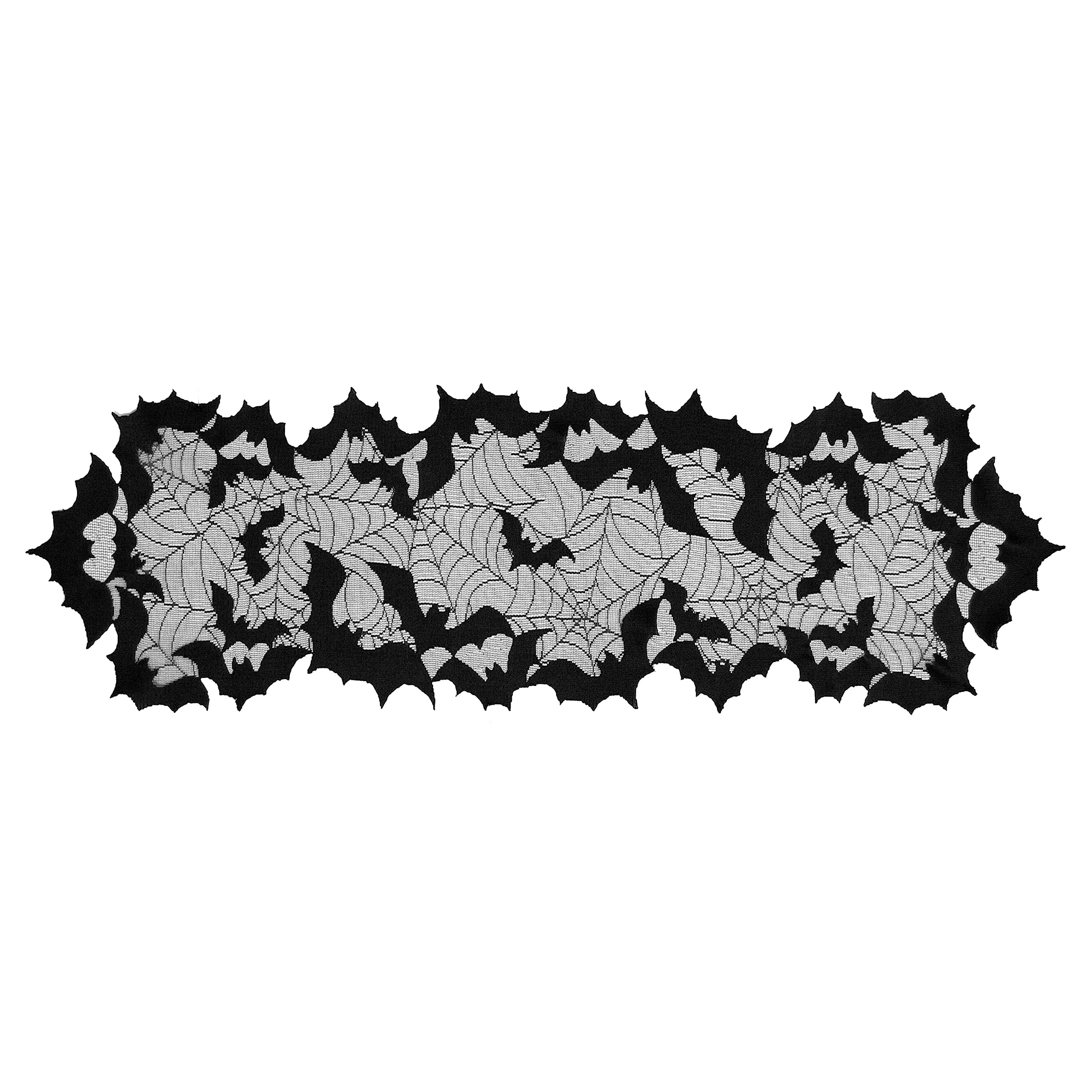 Heritage Lace Going Batty 14-Inch By 48-Inch Runner, Black