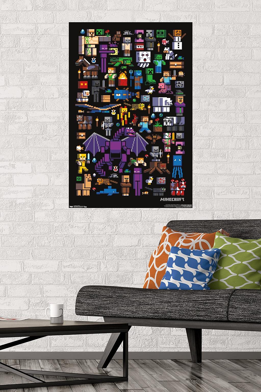 Trends International Minecraft Mobbery Wall Poster & Mount Bundle, 22.375" x 34"