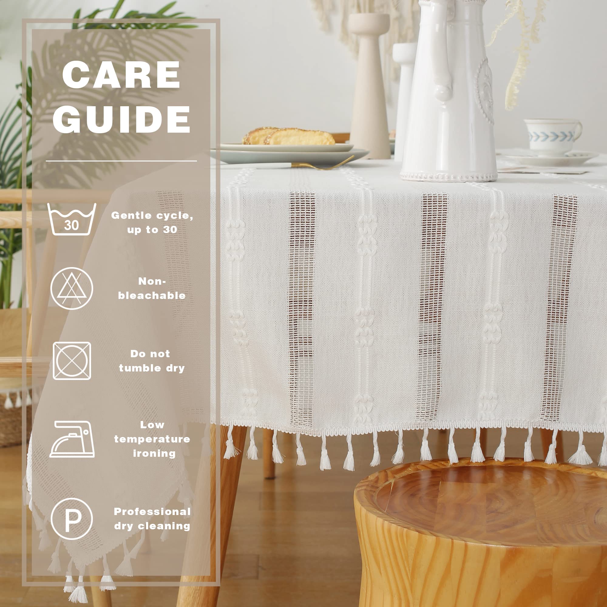 Pahajim Cotton Linen Tablecloths Heavy Weight Table Cloth Rectangular Retro Style Dust-Proof Table Cover For Party Table Cover K