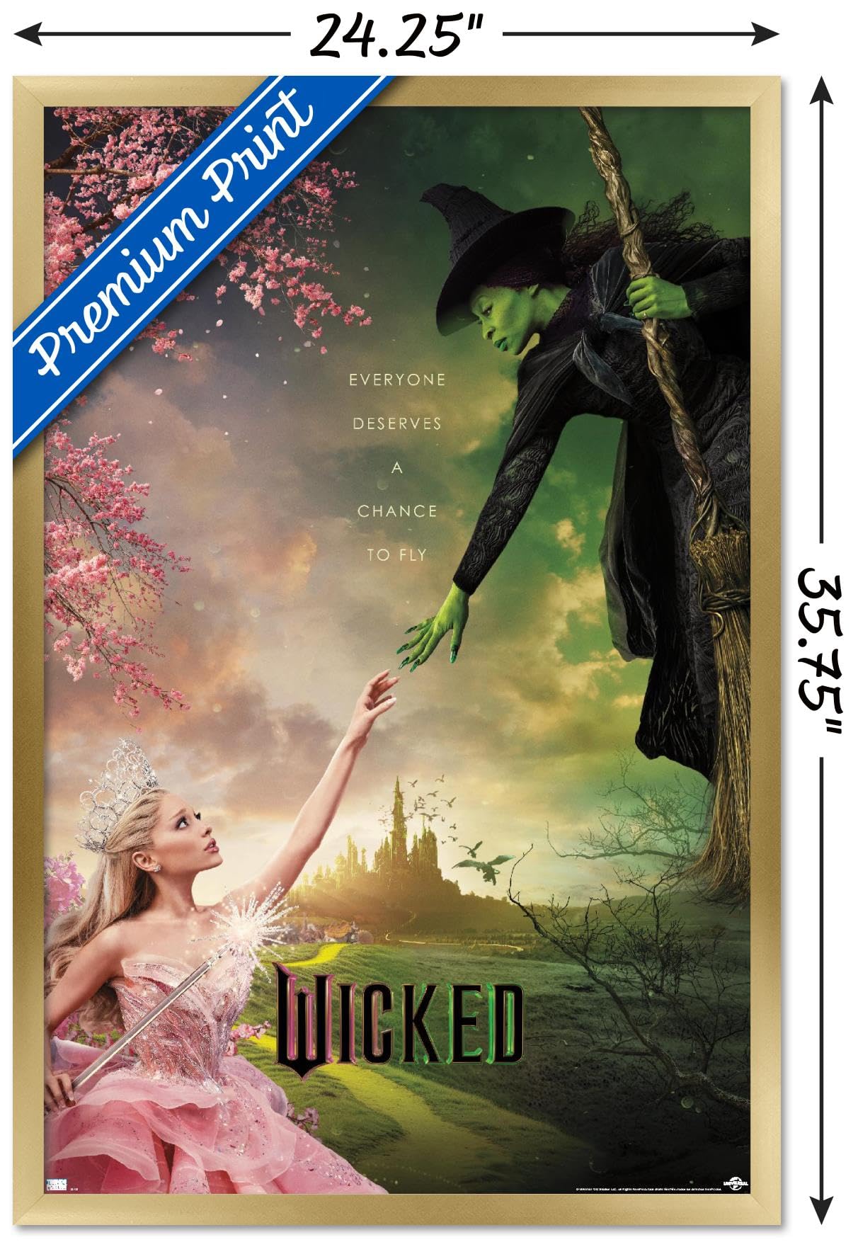 Trends International Wicked - One Sheet Wall Poster, 34L X 22.4W, Gold Framed Version