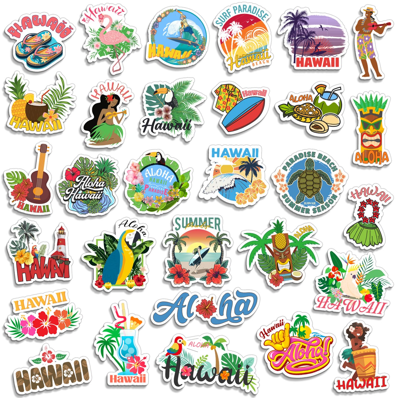 Konohan 30 Pcs Hawaii Souvenirs Gifts Hawaii Magnet for Refrigerator City Magnetic Refrigerator Stickers for Home Decoration
