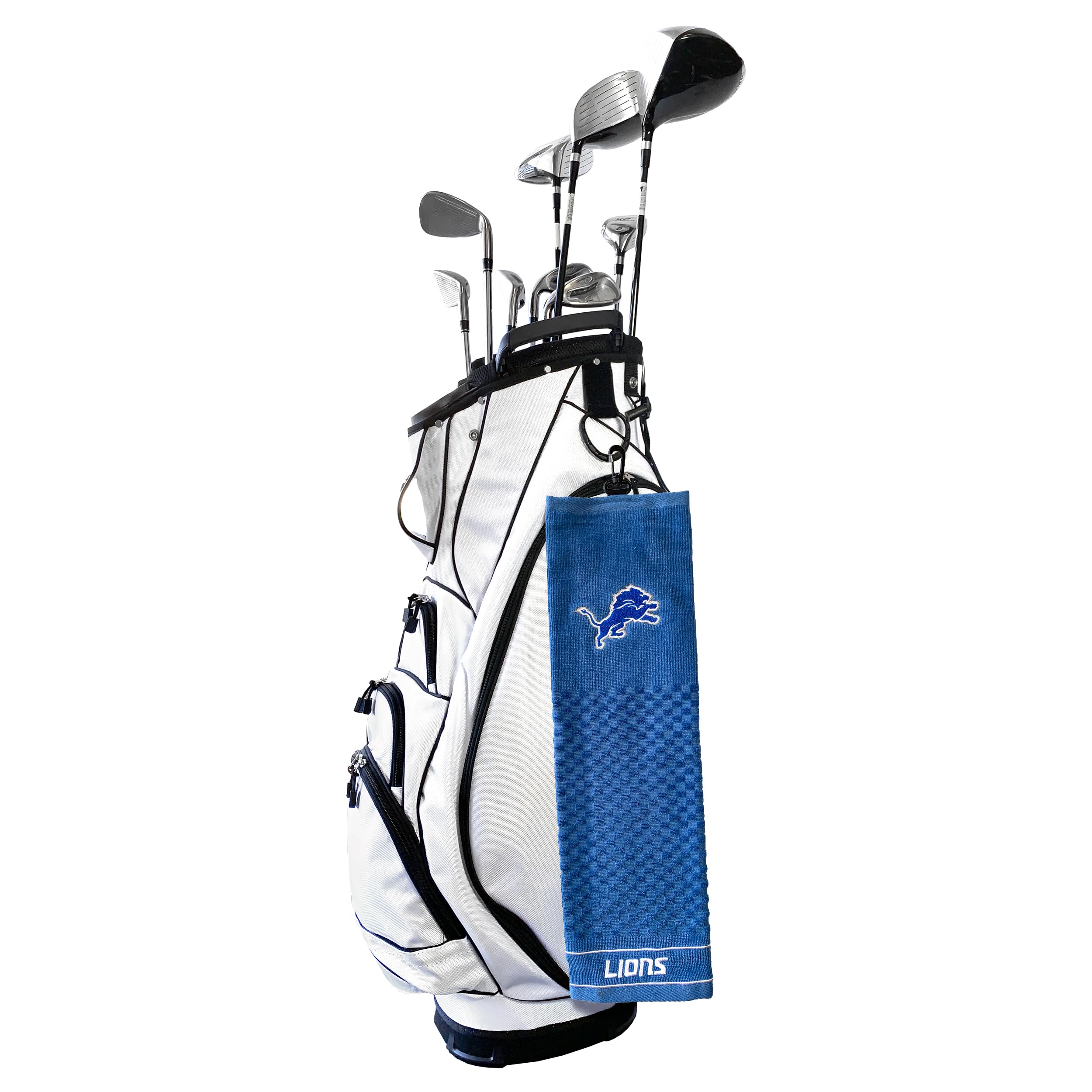 Team Golf Nfl Detroit Lions Embroidered Golf Towel Embroidered Golf Towel, Checkered Scrubber Design, Embroidered Logo