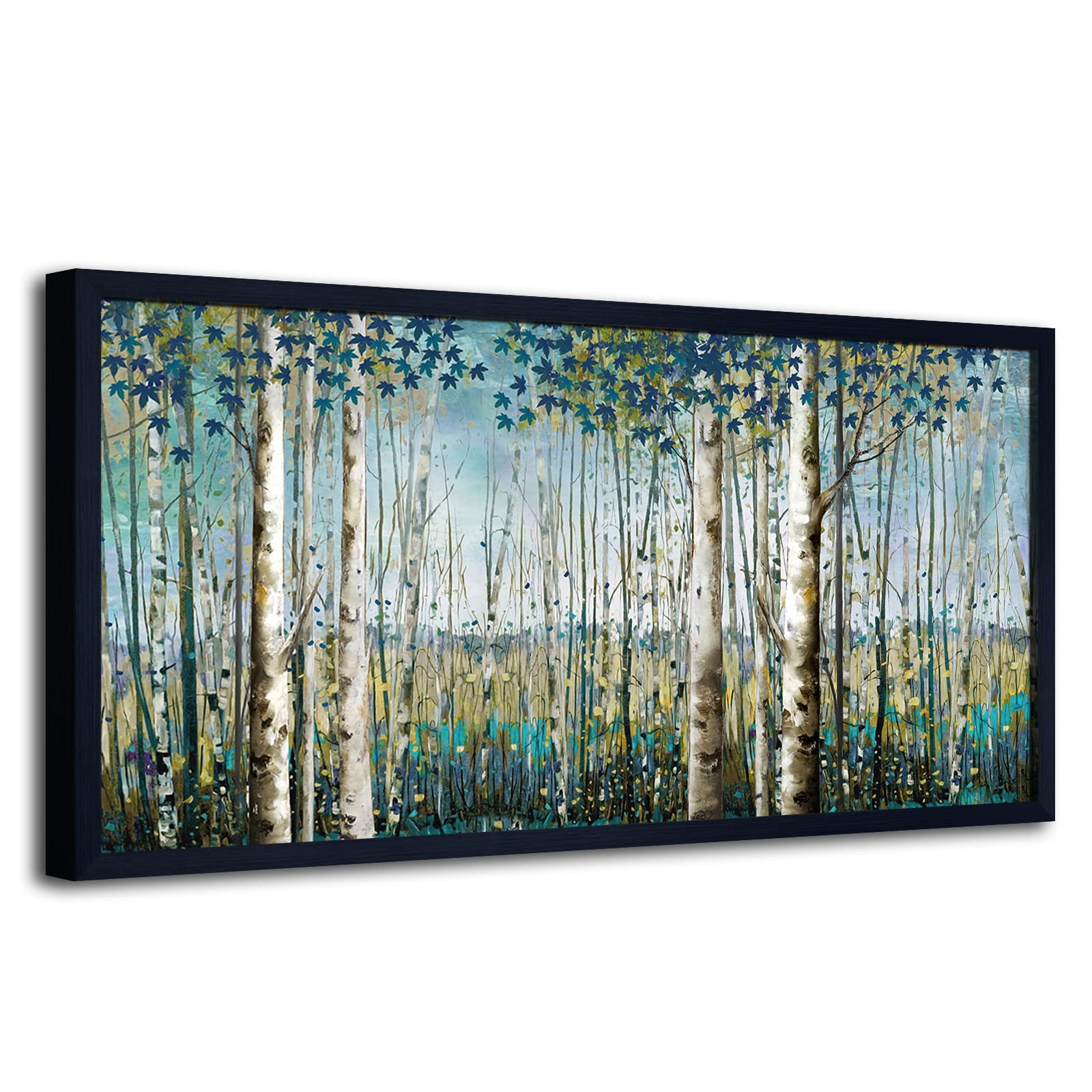 Green View White Birch Forest Canvas Painting Wall Art Decor Nature Plant Picture Wildlife Trees Landscape Artwork Home Living R