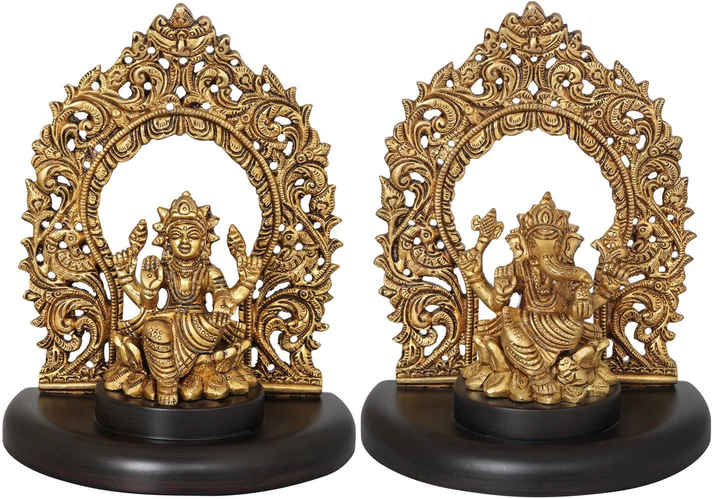 Dattatreya Brass Small Fine Ganesha Lakshmi Idol For Home Temple Pooja Dcor Gift Laxmi Ganesh Statue Height : 7