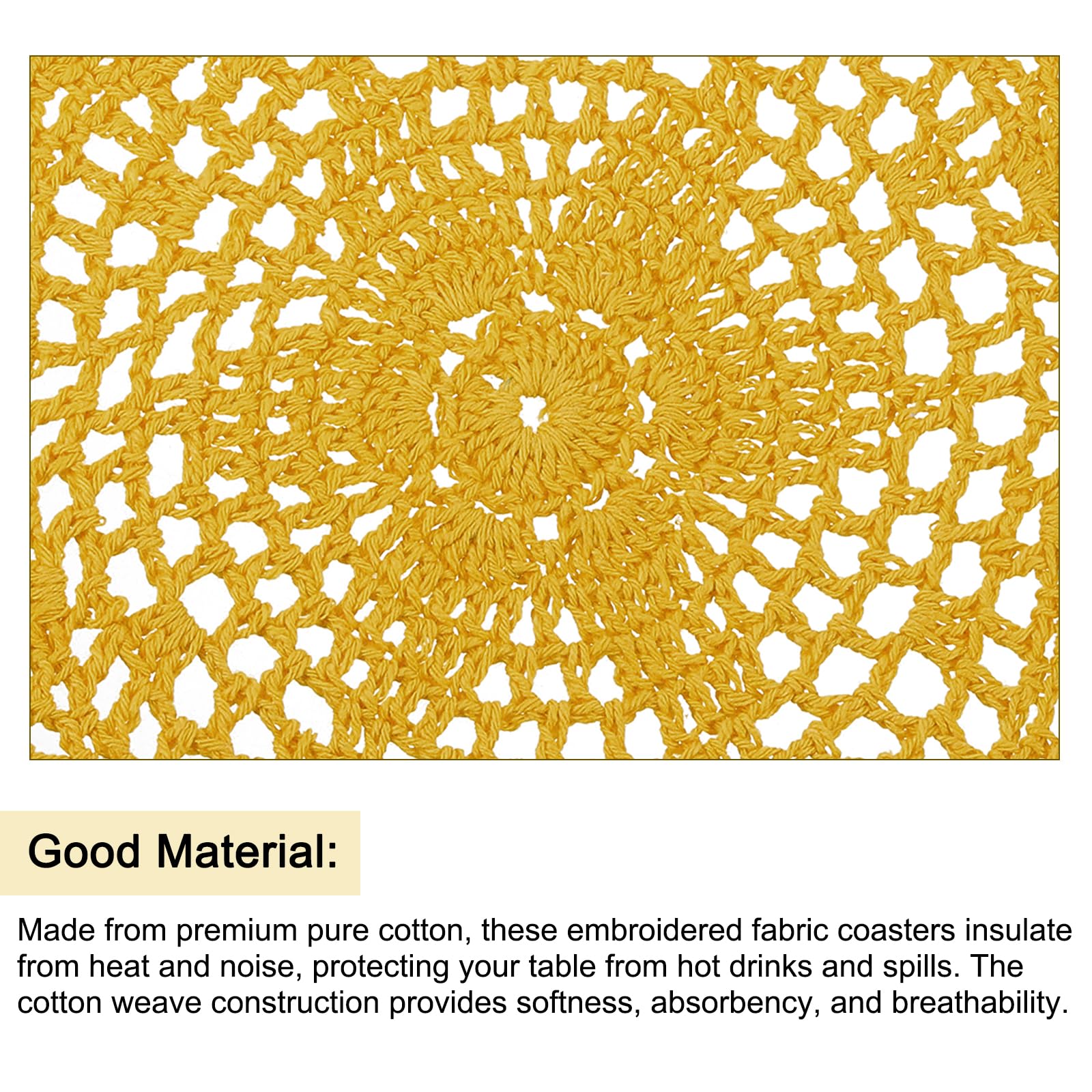 Uxcell Crochet Doilies, 4Pcs 8 Inch - Handmade Crochet Cotton Coaster, Round Lace Placemats With Floral Patterns For Wedding Par