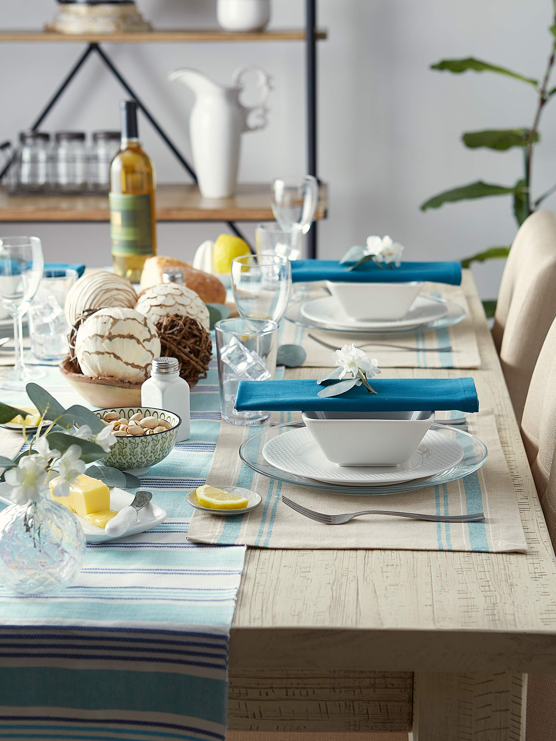 DII Teal French Stripe Placemat (Set of 6)