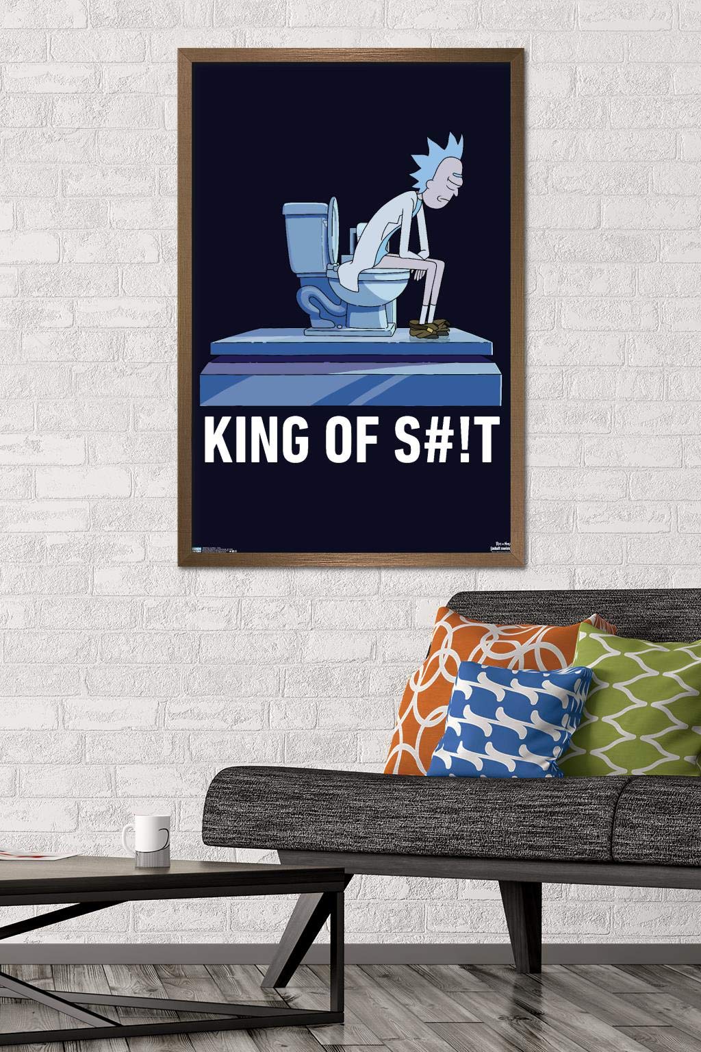 Trends International Rick And Morty - Toilet Wall Poster, 22.375'' X 34'', Bronze Framed Version