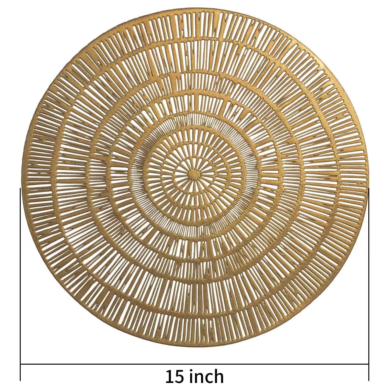 Funwheat Round Gold Mentalic Placemats Set Of 6 Washable Easy Clean Place Mats Indoor Outdoor Shining Table Mats(Gold Circle)