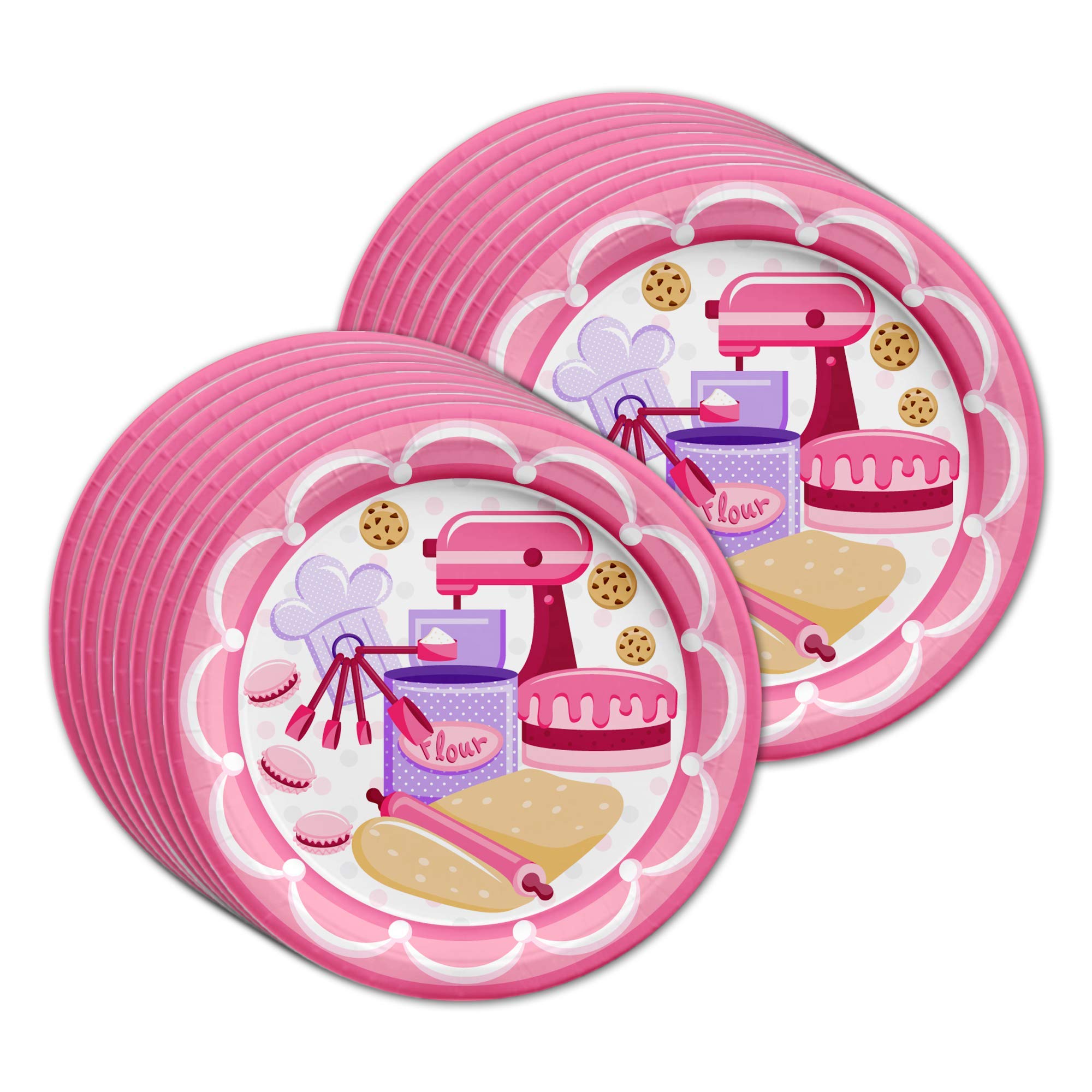 Little Baker Birthday Party Supplies Set Plates Napkins Cups Tableware Kit for 16