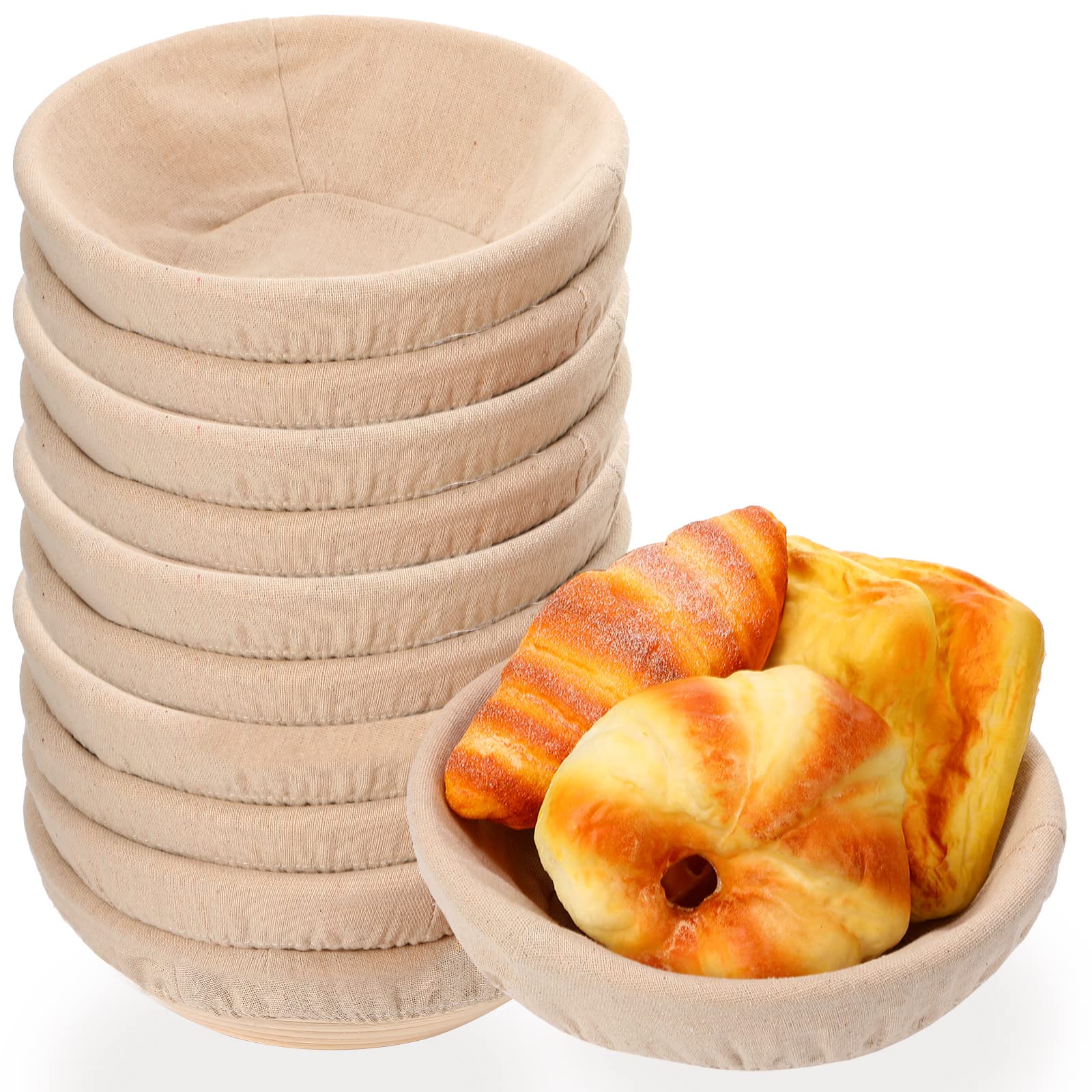 Ziliny 6 Pcs Banneton Bread Proofing Baskets for Sourdough,9 Inch,Round