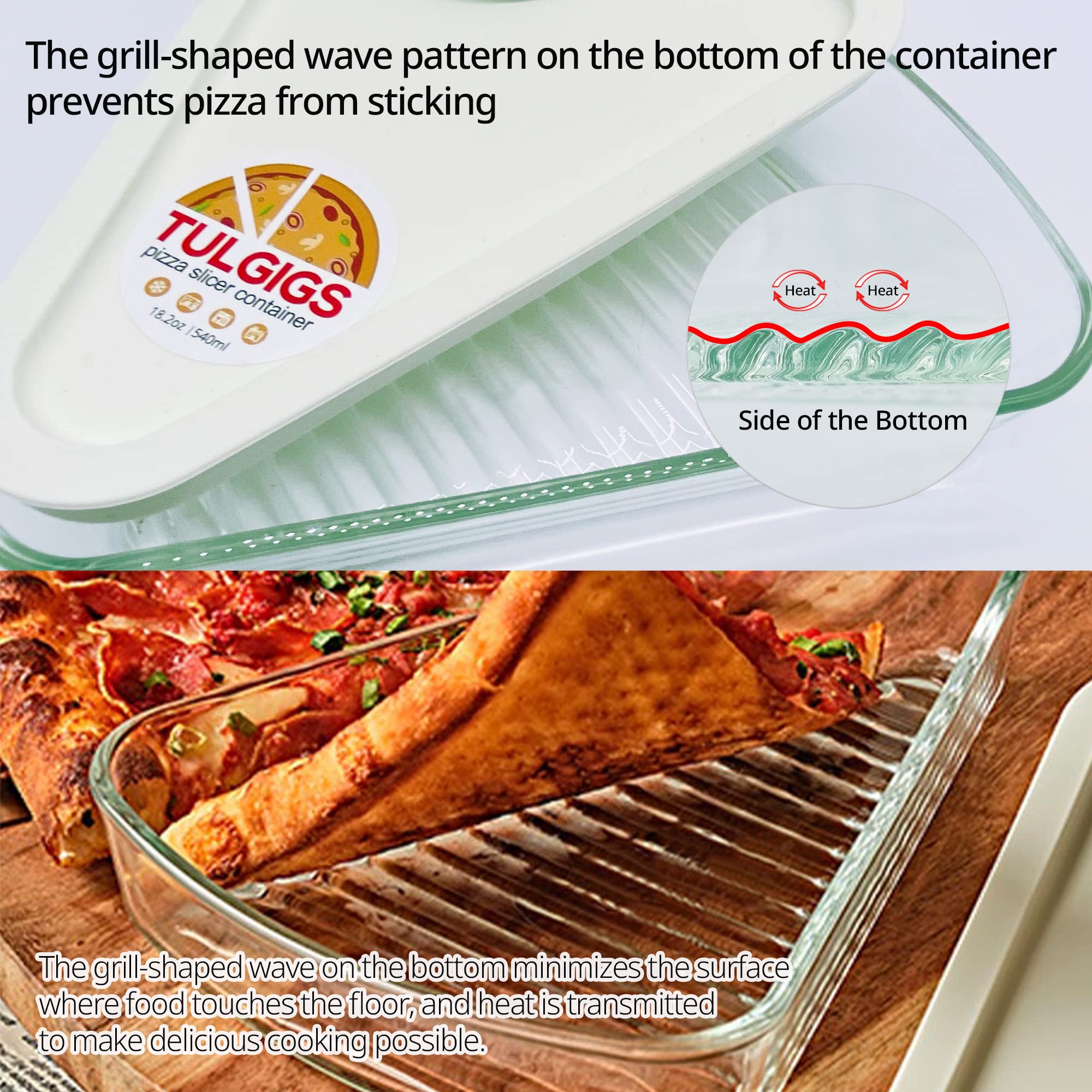 Reusable Pizza Slice Container Storage, Tray And Saver To Organize & Save Space With Bpa-Free Microwavable Heat & Shock Resistan