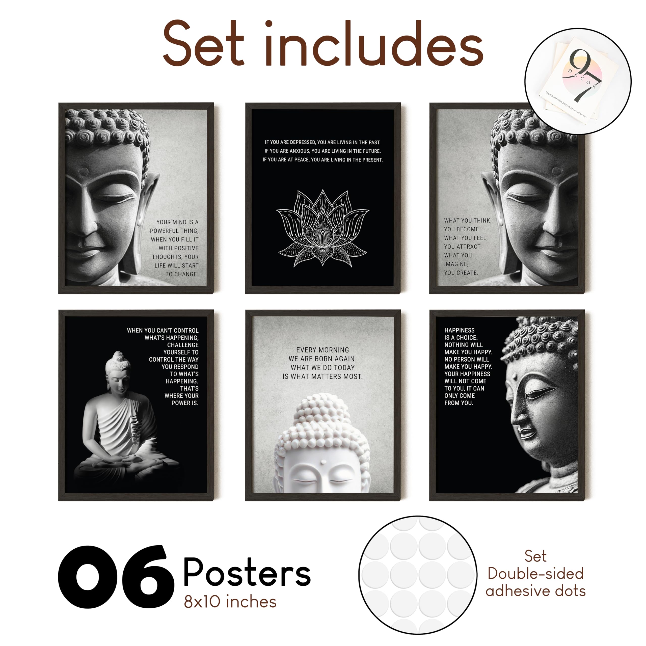 97 Decor Buddha Decor For Home - Buddha Wall Art Prints, Inspirational Buddhist Quotes Poster, Buddhism Art Pictures Zen Meditat