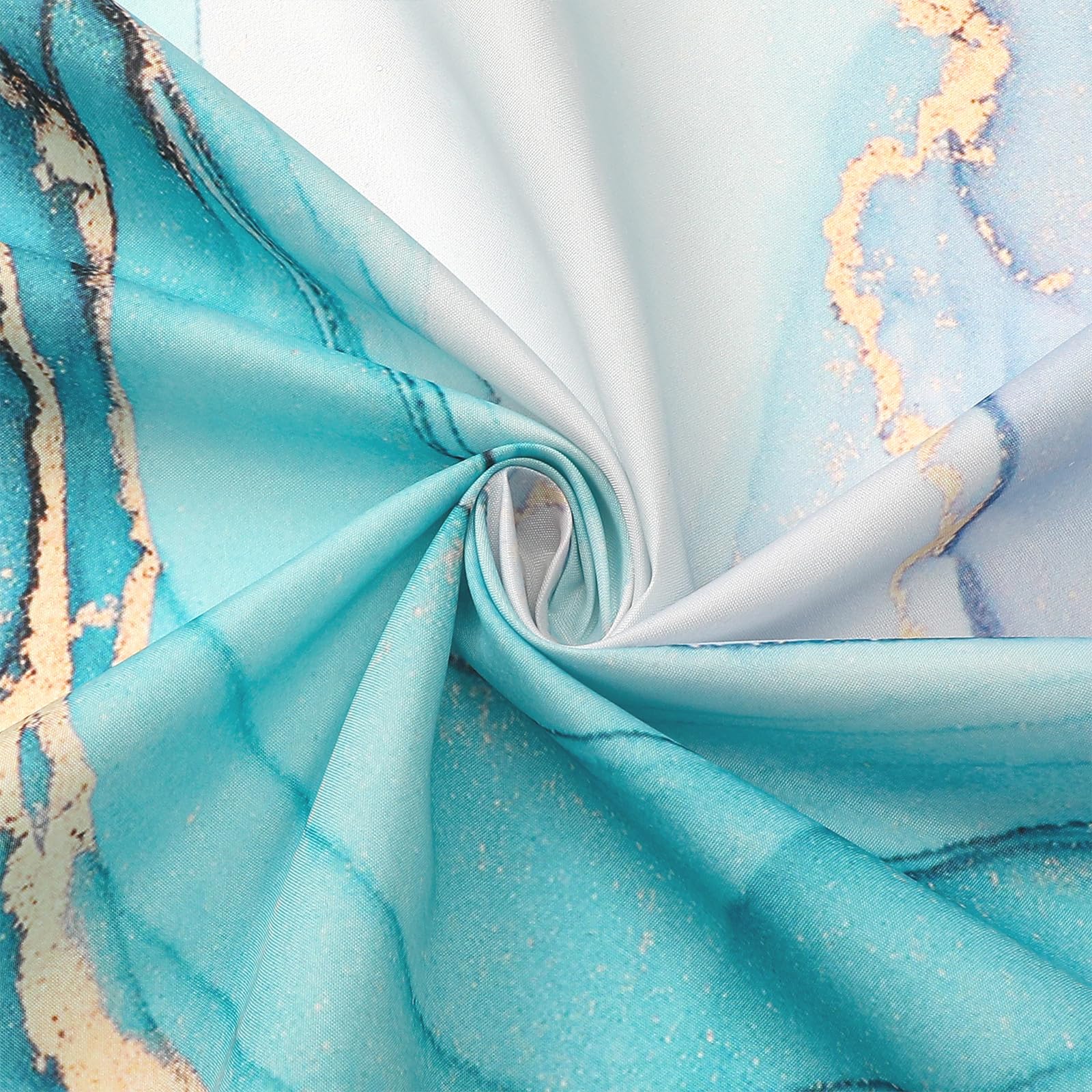 Gibelle Extra Long Shower Curtain 72 X 84, Tall Abstract Marble Shower Curtain, Pink Turquoise Modern Ink Art Waterproof Fabric