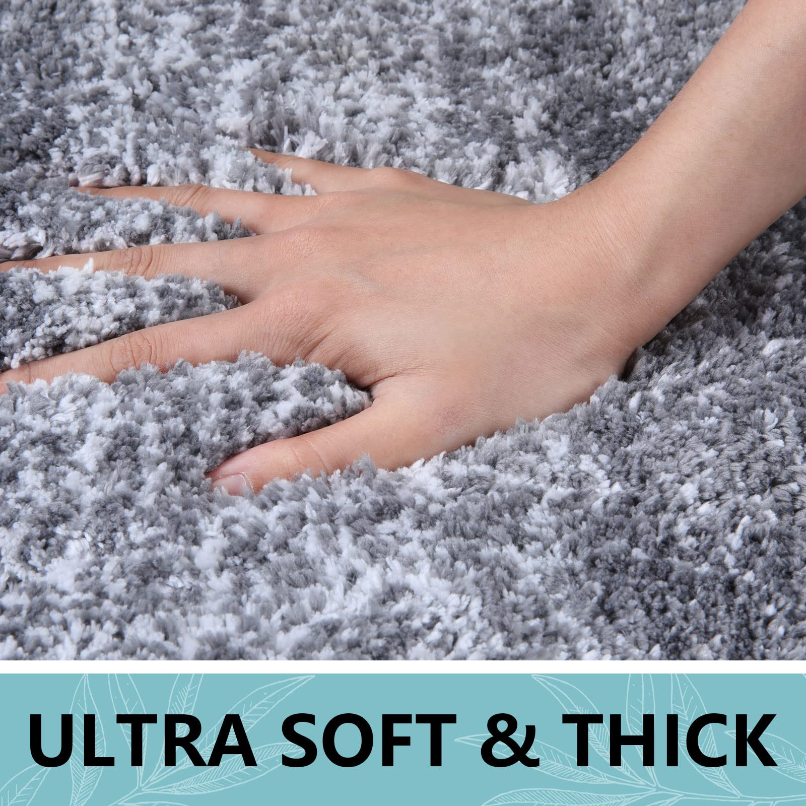 Arotive Microfiber Bathroom Rugs, Shaggy Soft And Absorbent, Non-Slip, Thick Plush, Machine Washable Dry Bath Mats, Tub And Show