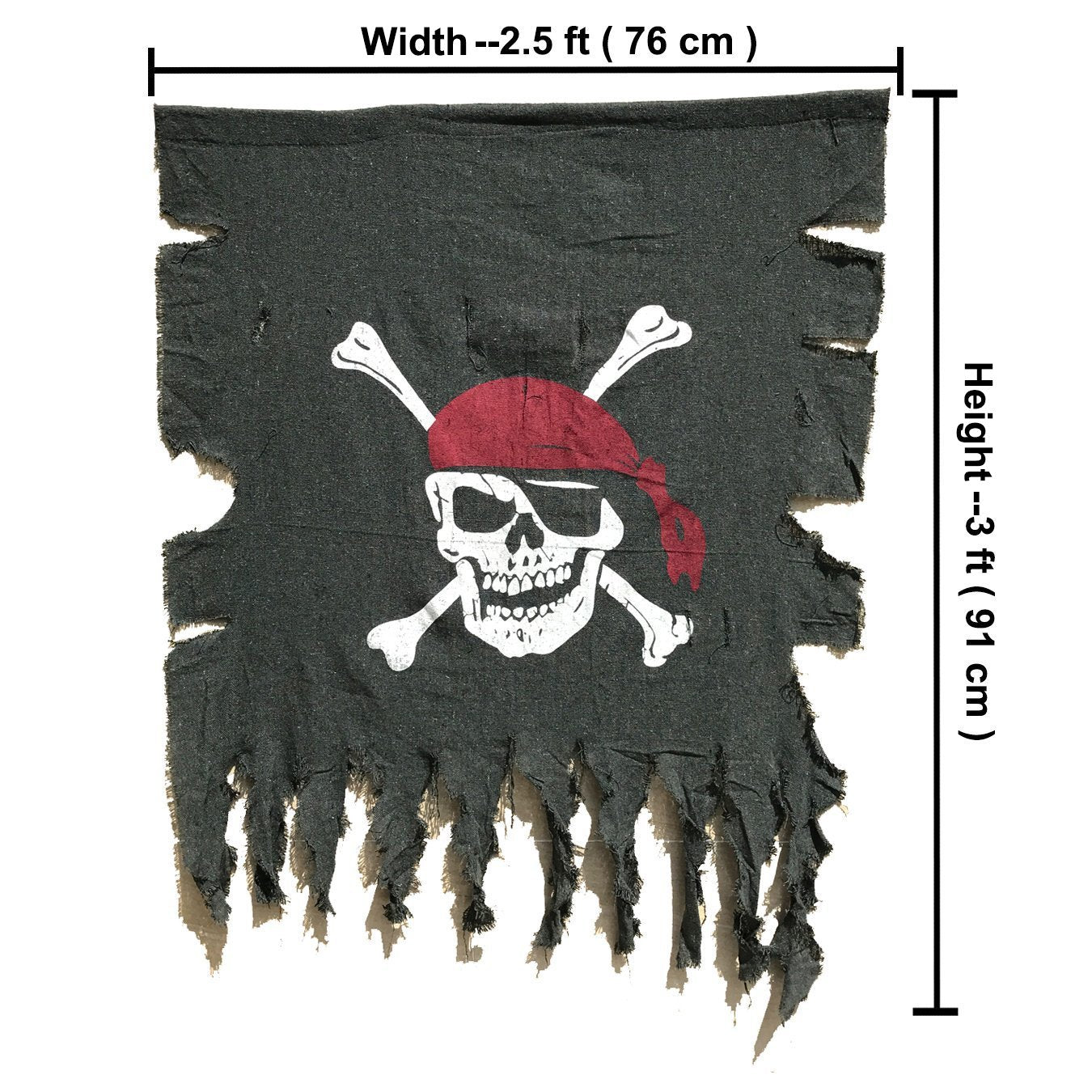 Langxun 2Pcs Large Size 3Ft X 2.5Ft Retro And Weathered Linen Pirate Flag For Halloween Decorations, Pirate Party, Kids Room D