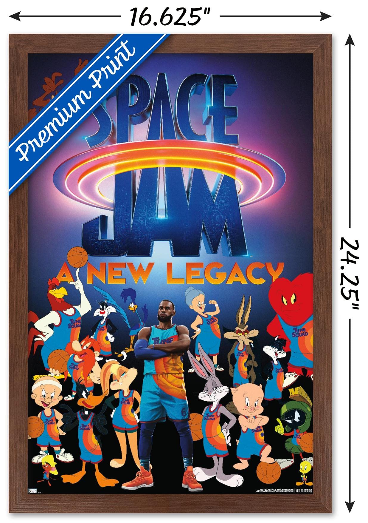 Trends International Space Jam: A New Legacy - Team Wall Poster, 14.725'' X 22.375'', Mahogany Framed Version