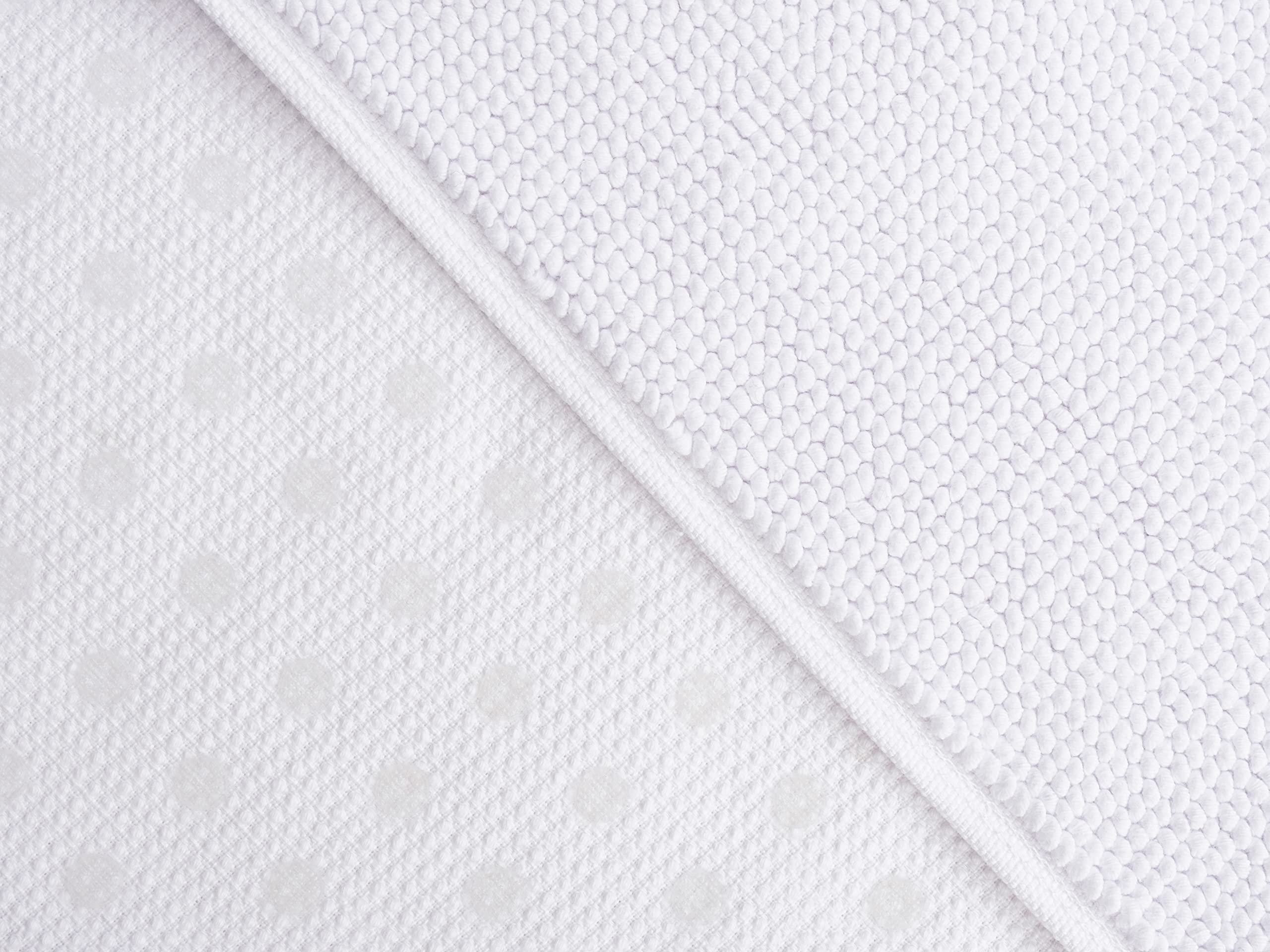 Cotton Paradise Bath Rug for Bathroom  17x24 inch 100% Cotton Non Slip Bath Mat Rug  Soft Absorbent Machine Washable  White Bath Rug