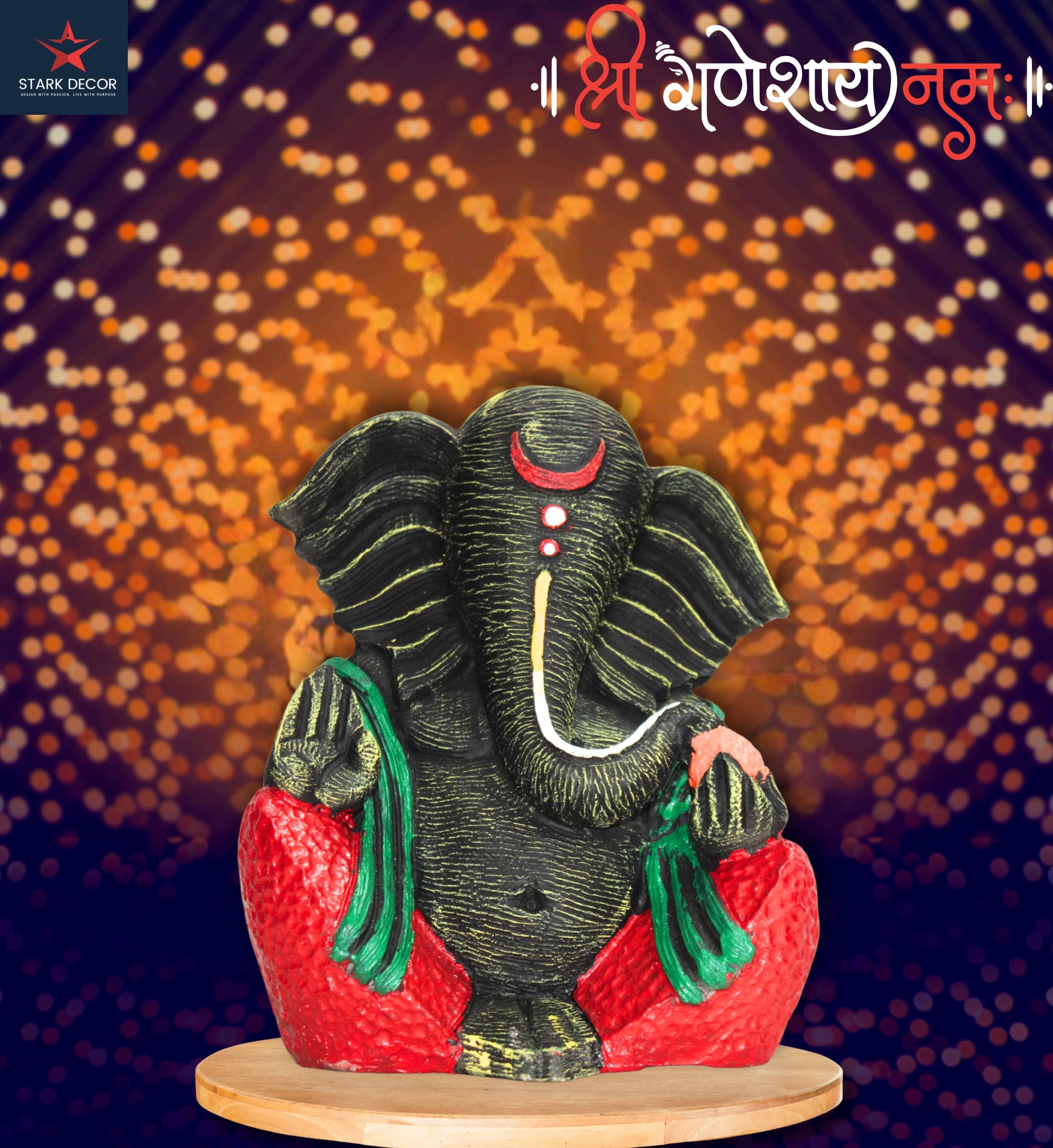 Stark Dcor Exquisite Ganesh Elegance Baseganpati Idol For Home Decor Puja Lord Ganesh Statue Gift For Office Desk Puja Room Figu