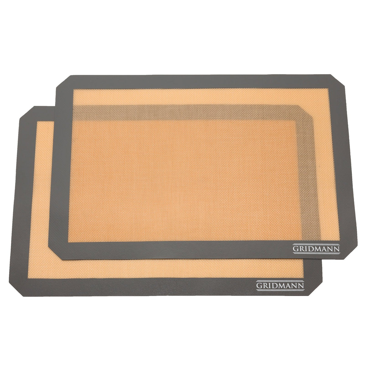Gridmann Pro Silicone Baking Mat - Set Of 2 Non-Stick Half Sheet (16-1/2'' X 11-5/8'') Food Safe Tray Pan Liners