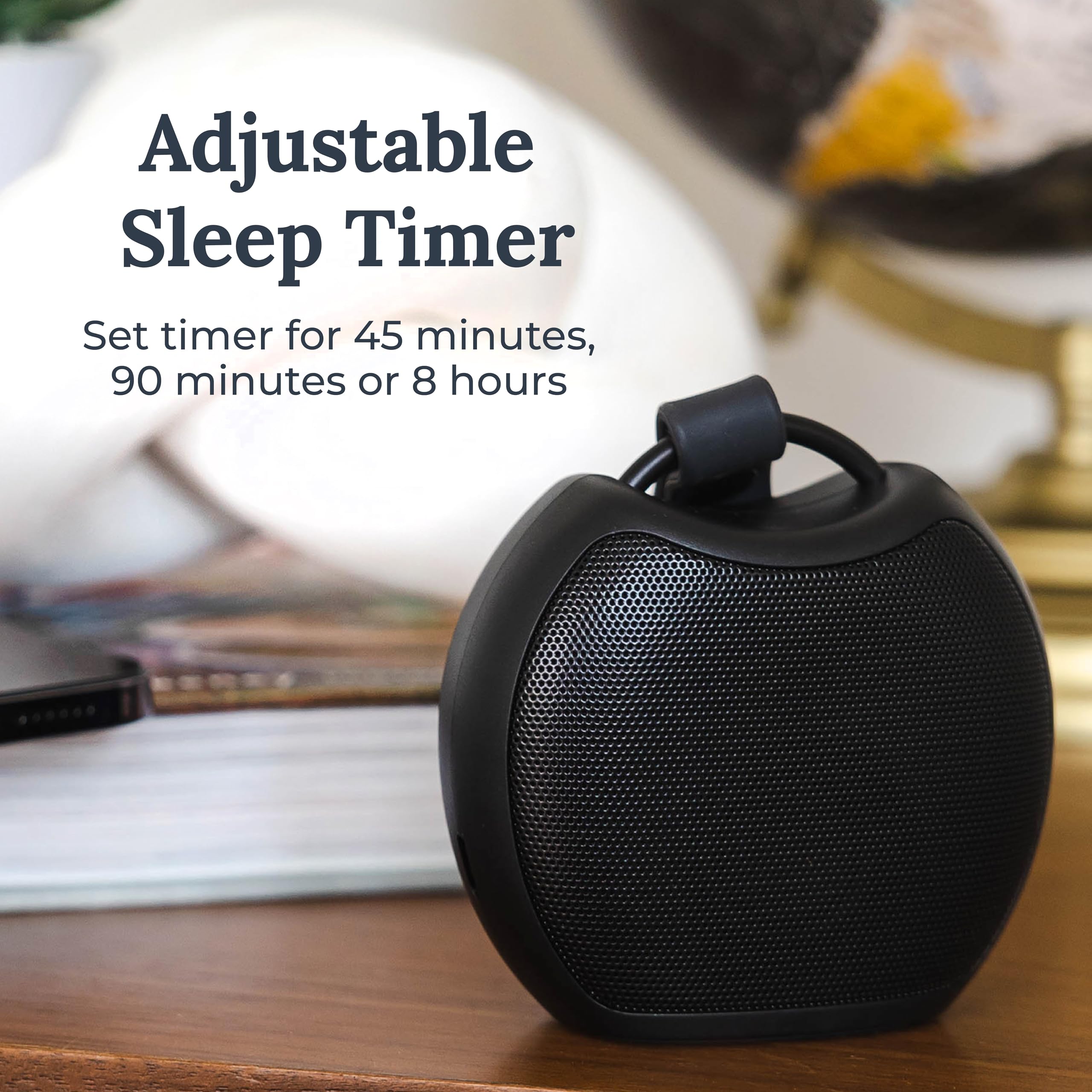 YOGASLEEP Rohm+ Travel White Noise Machine, Black, Wireless Speaker, 20 Sounds, Compact Design, Model 4001341