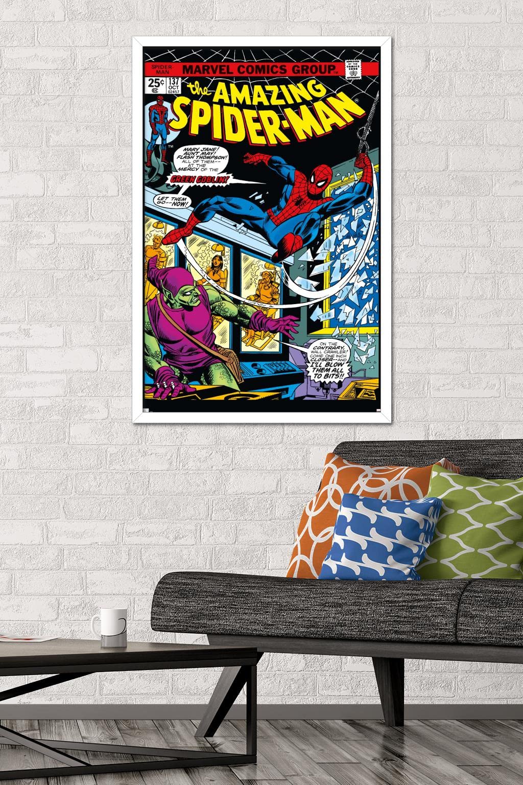 Trends International Marvel Comics - Spider-Man - Amazing Spider-Man #137 Wall Poster, 22.37'' X 34.00'', White Framed Version