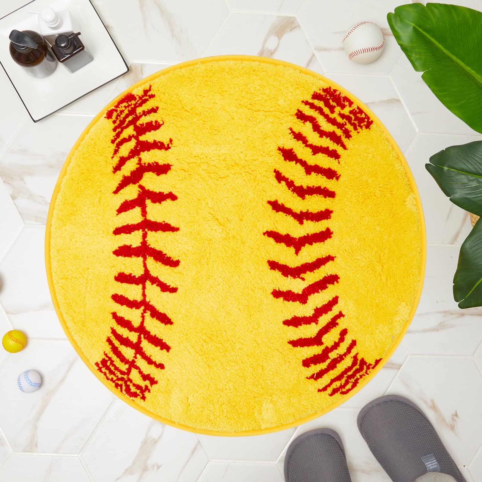 Softball Rug For Bedroom Softball Bathroom Rugs Sports Softball Ball Rug Softball Room Decor Softball Decor Sport Door Mat Softb