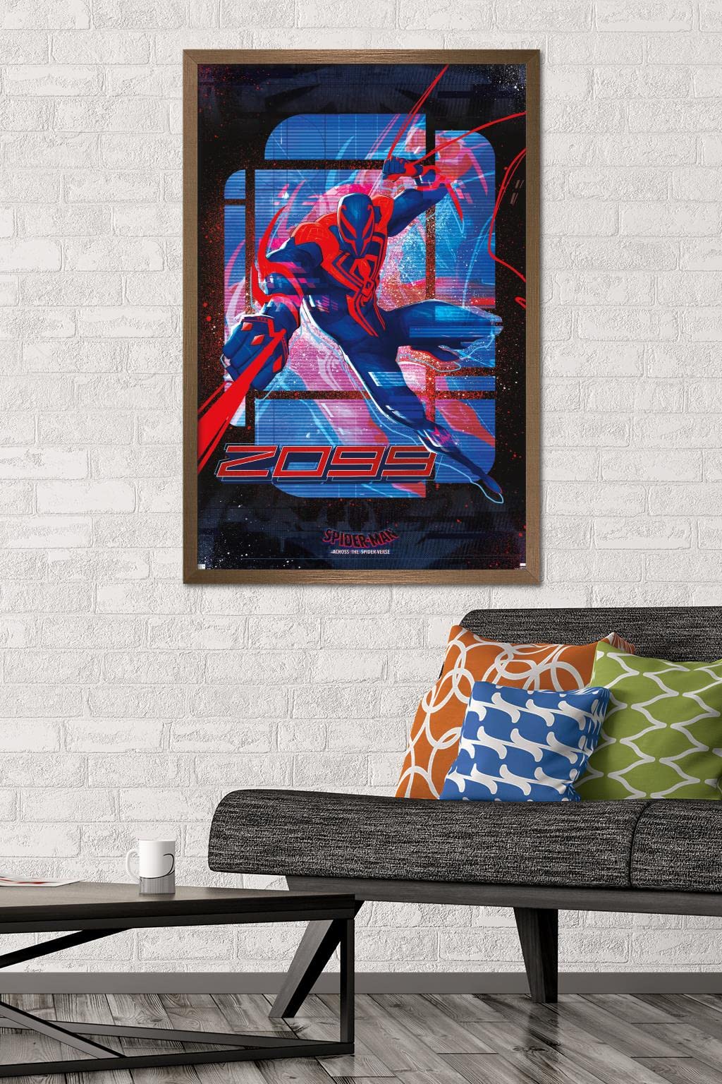 Trends International Marvel Spider-Man: Across The Spider-Verse - Spider-Man 2099 Wall Poster, 22.37'' X 34.00'', Bronze Framed
