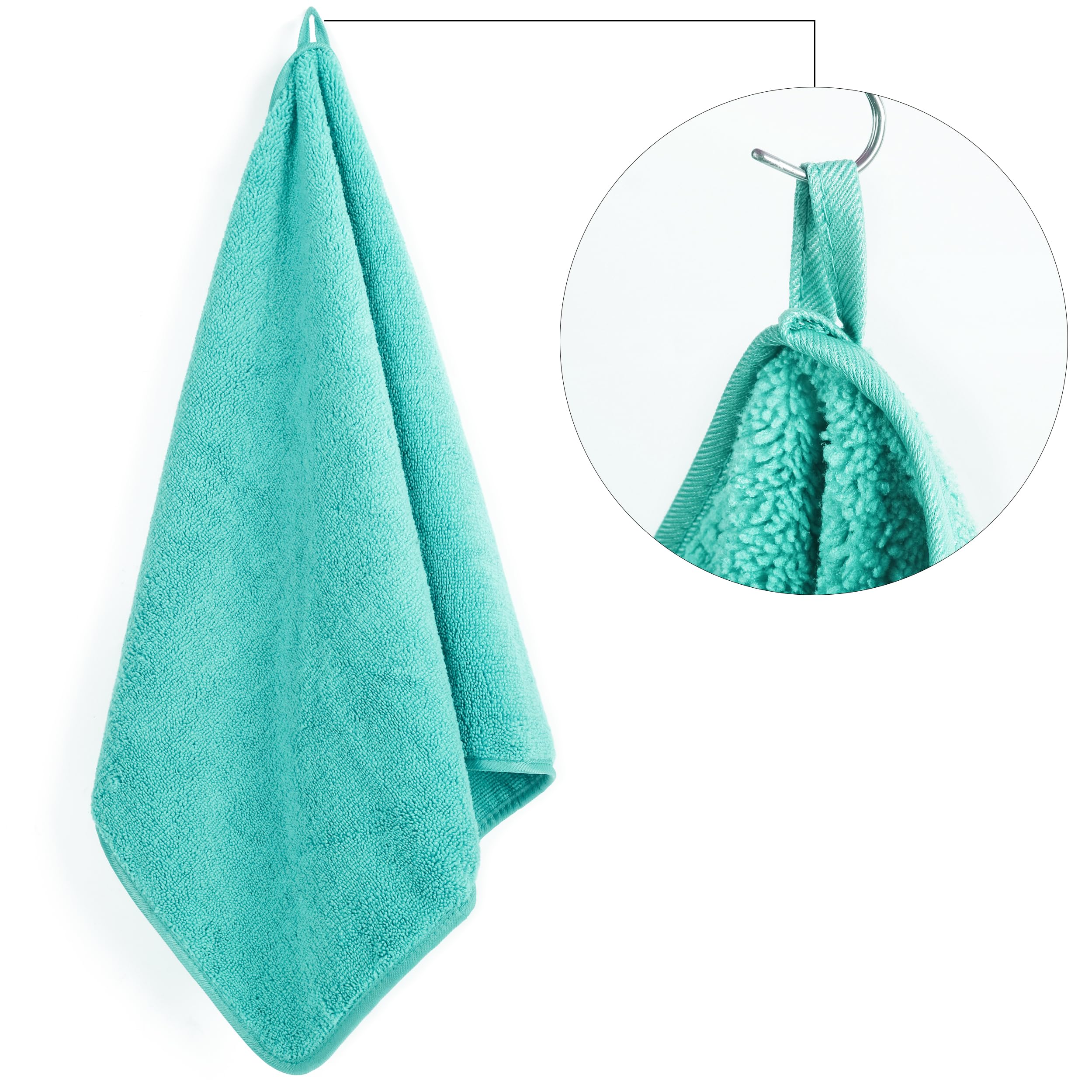 Polyte Quick Dry Lint Free Microfiber Hand Towel, 16 X 30 In, Set Of 4 (Aqua)